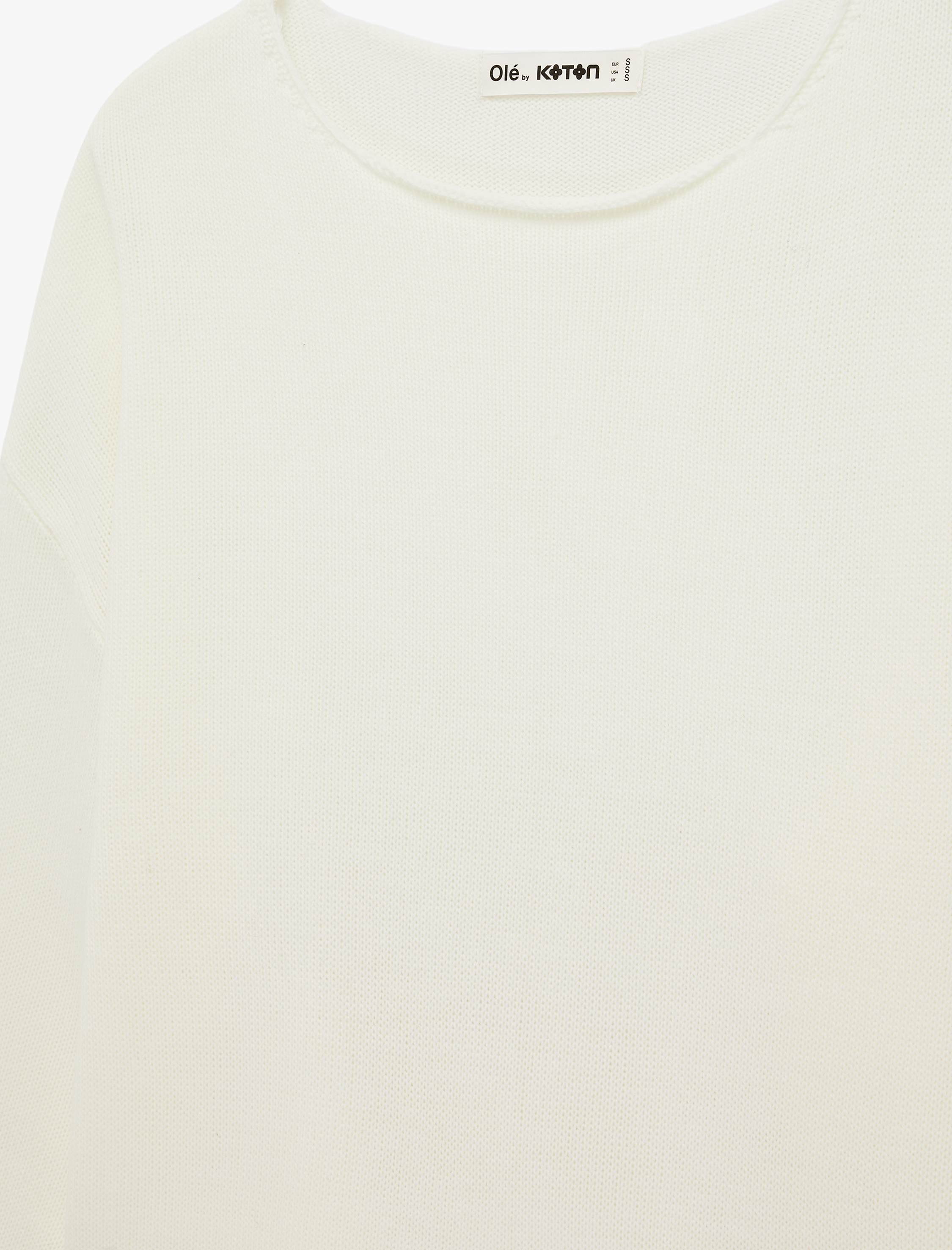   Kayık Yuvarlak Yaka Uzun Kollu Triko Kazak