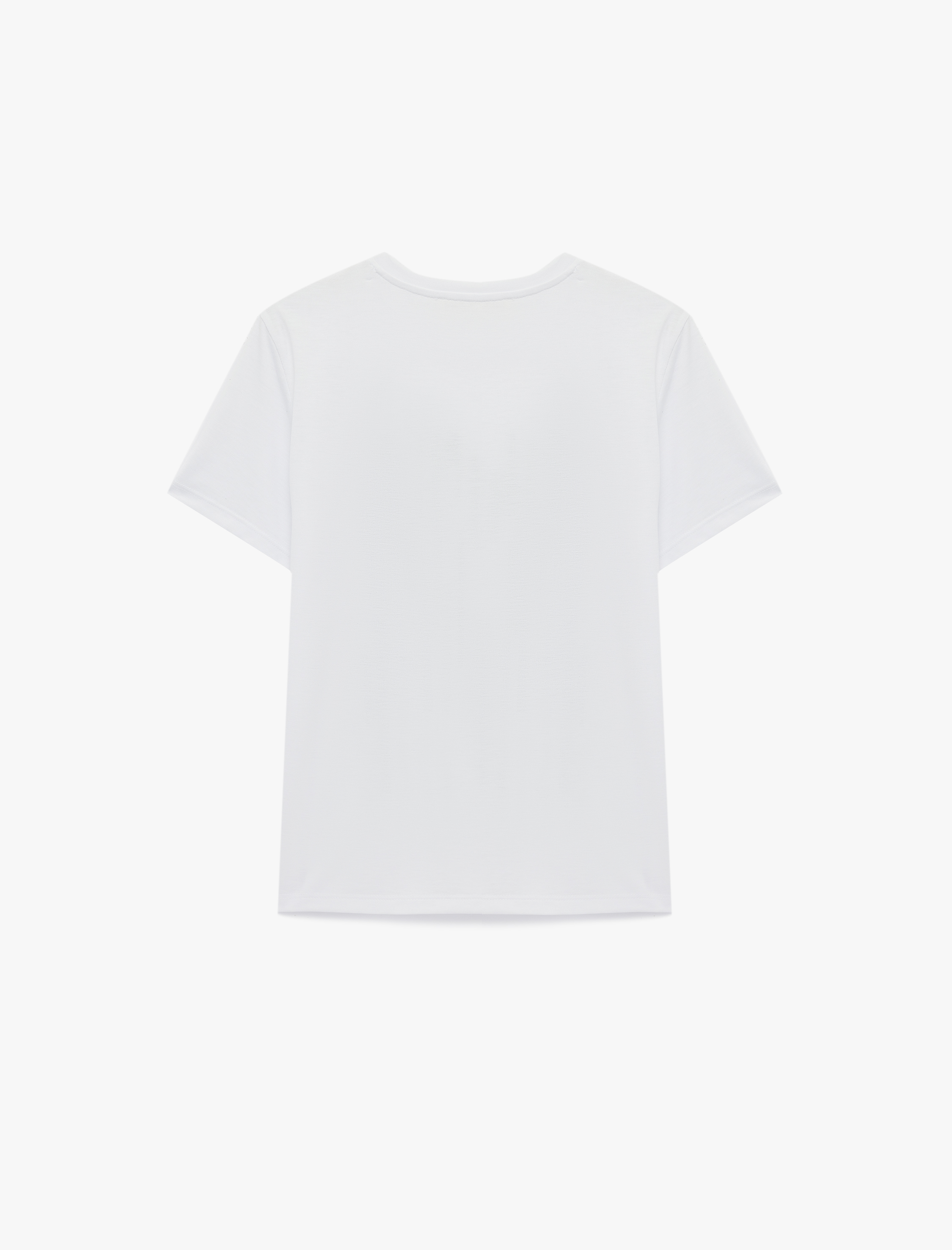   Kısa Kollu Bisiklet Yaka Baskılı Tişört