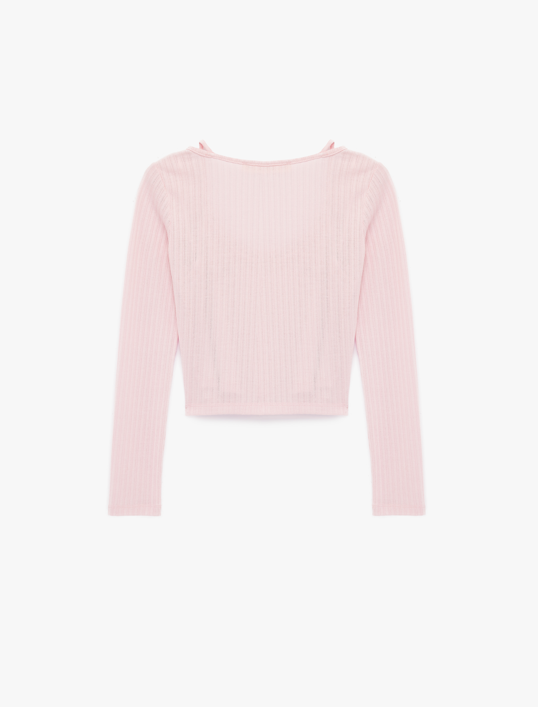   Slim Fit Uzun Kollu Düğmeli Atletli Bisiklet Yaka Kaşkorse Tişört