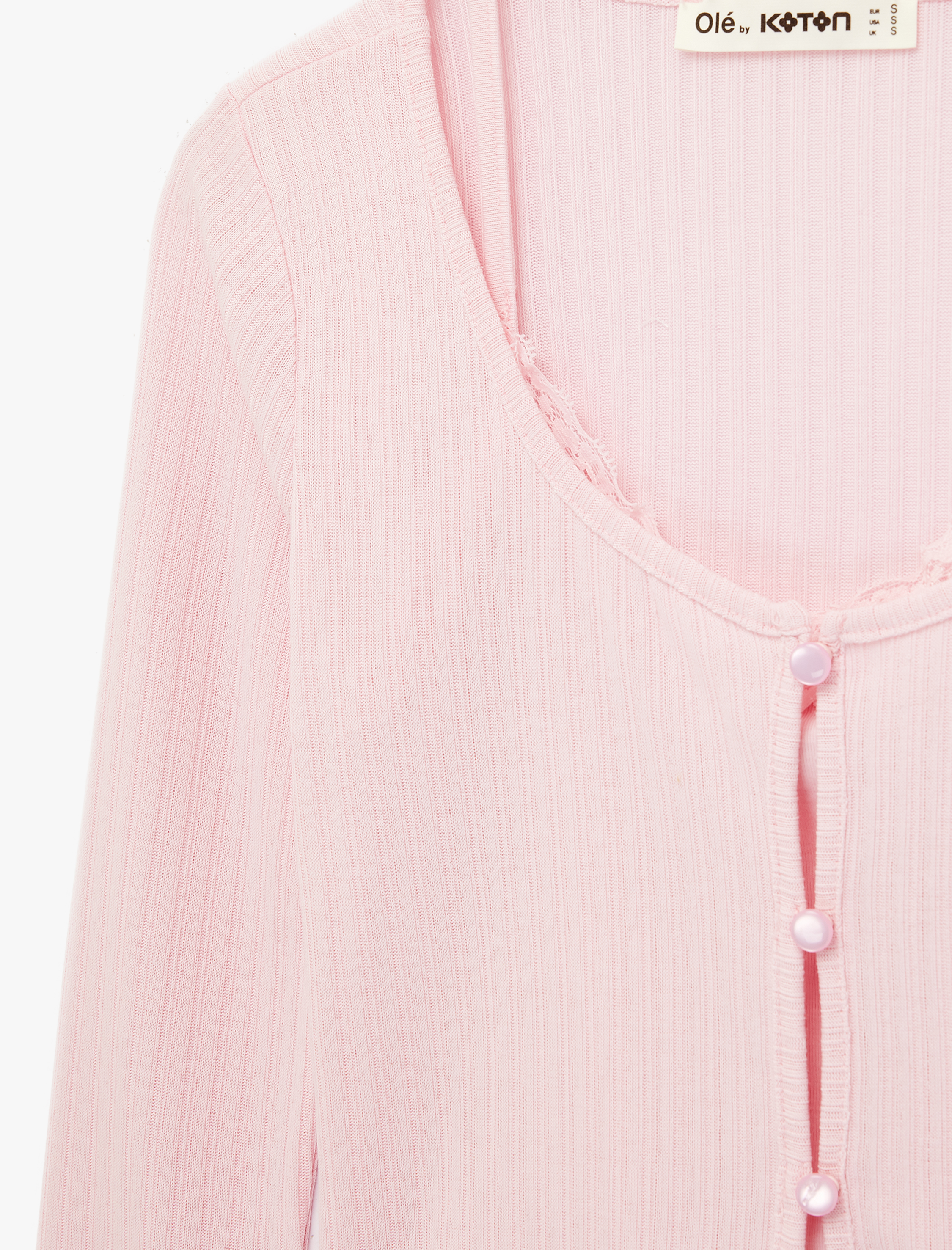   Slim Fit Uzun Kollu Düğmeli Atletli Bisiklet Yaka Kaşkorse Tişört