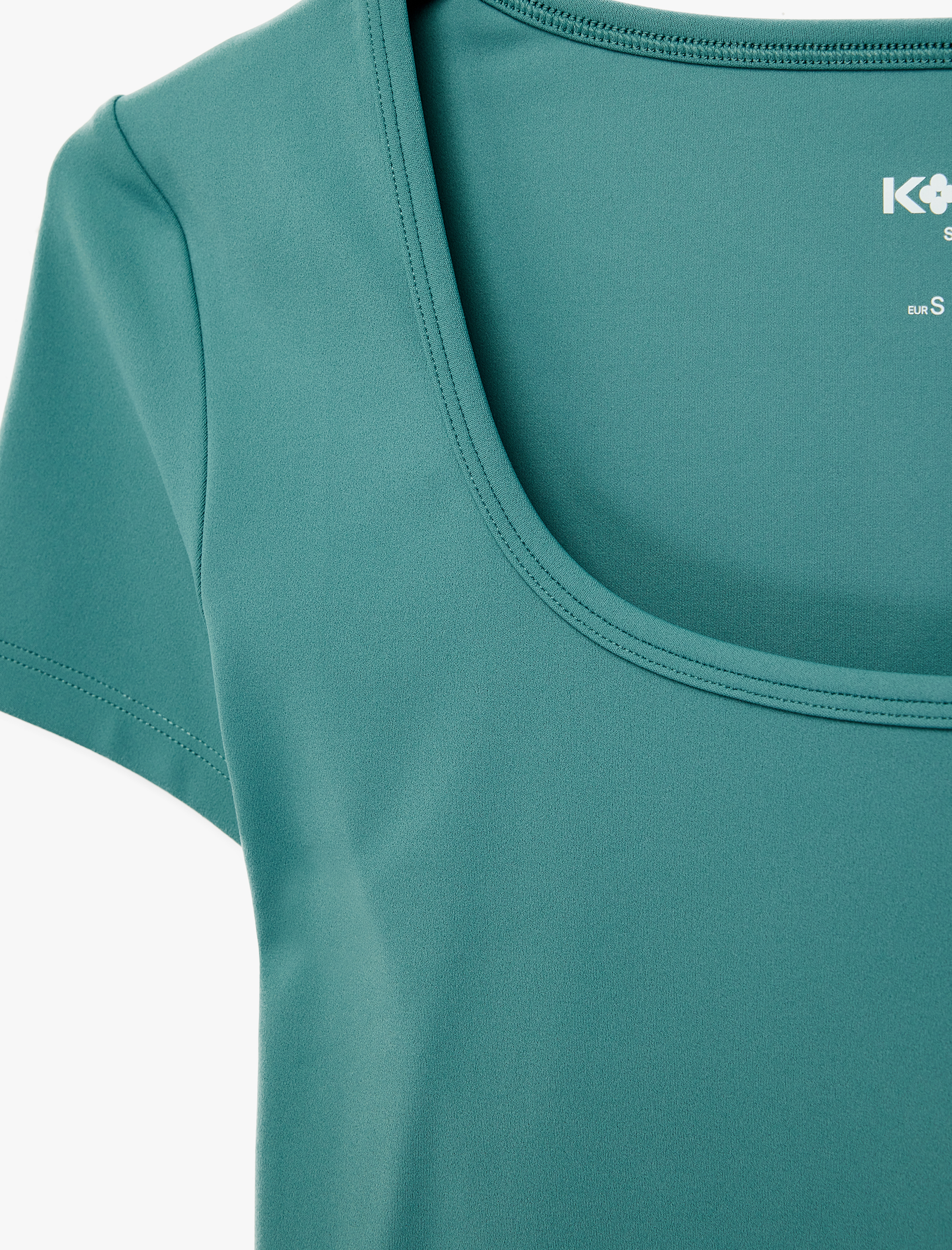   Slim Fit Kısa Kollu U Yaka Spor Crop Tişört