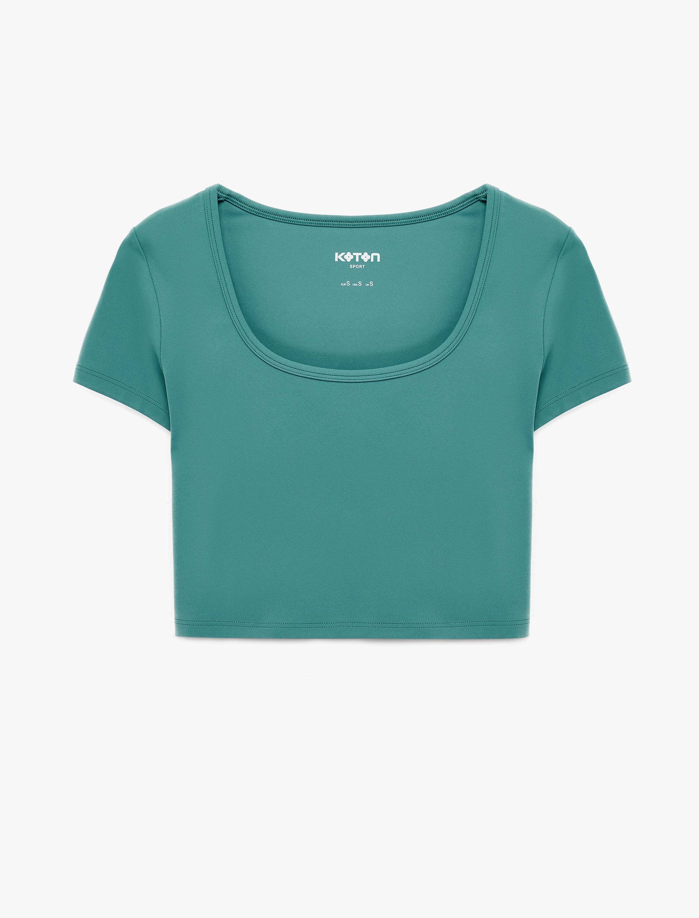   Slim Fit Kısa Kollu U Yaka Spor Crop Tişört