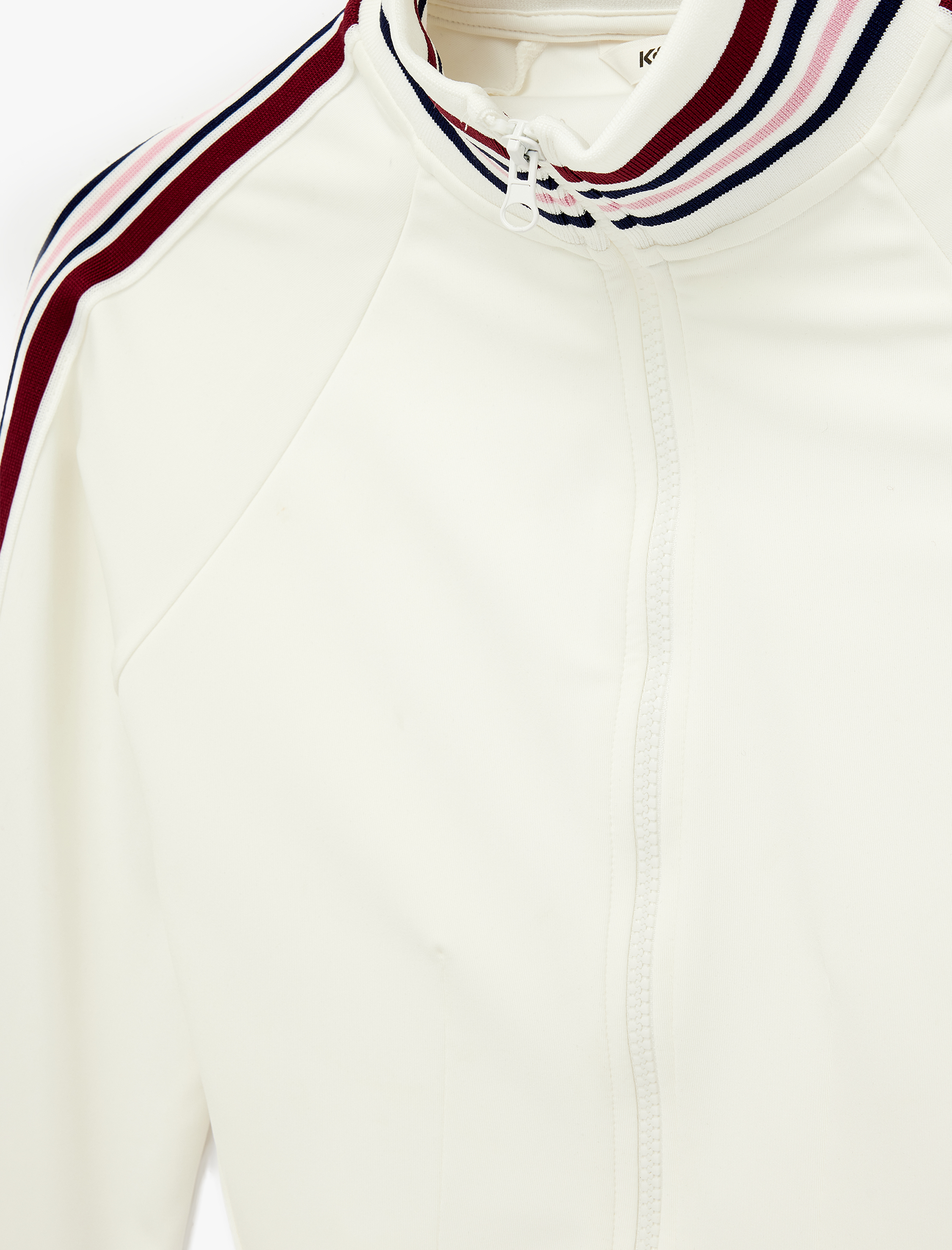   Dik Yaka Uzun Kollu Grogren Detaylı Fermuarlı Spor Sweatshirt