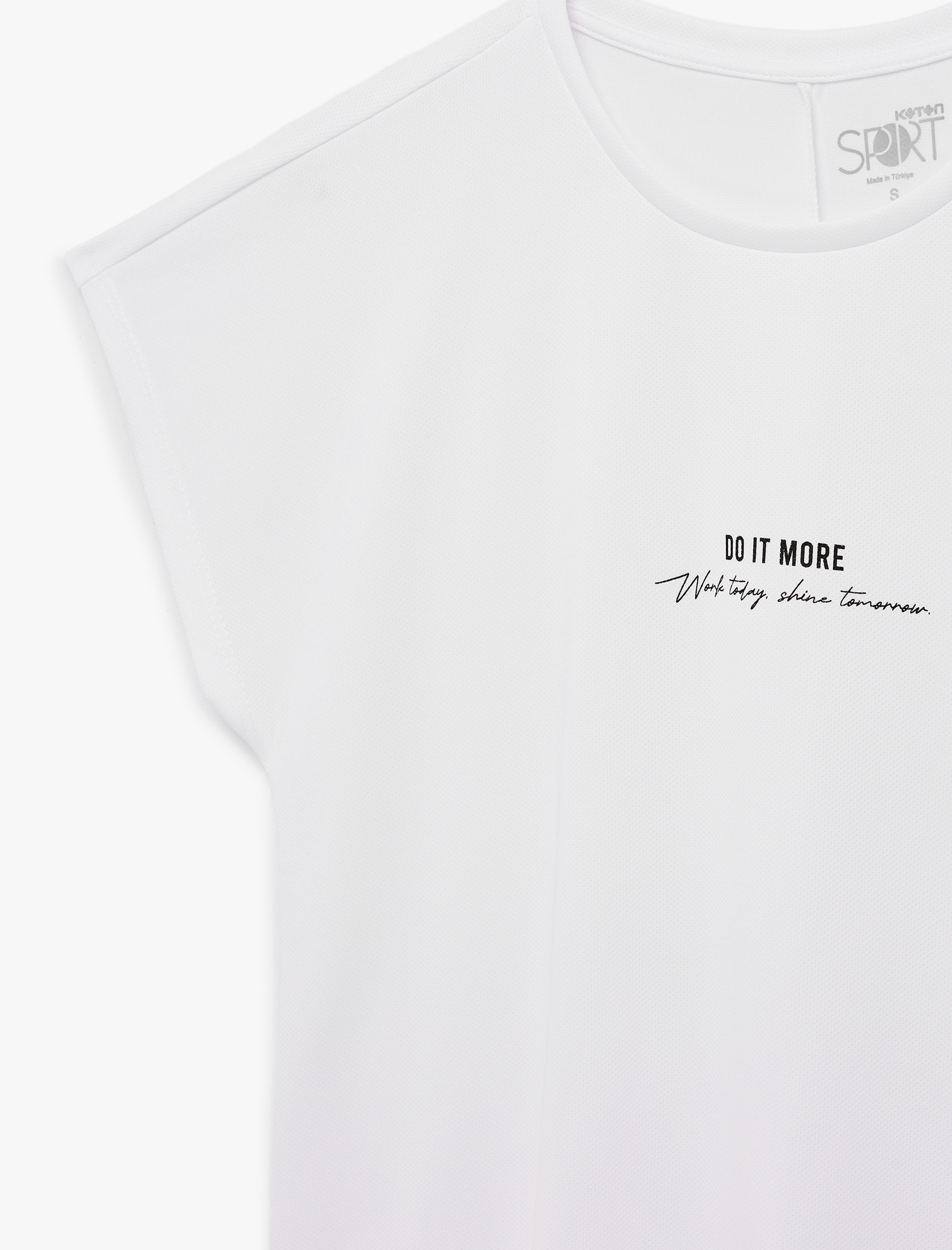   Kısa Kollu Bisiklet Yaka Baskılı Spor Tişört