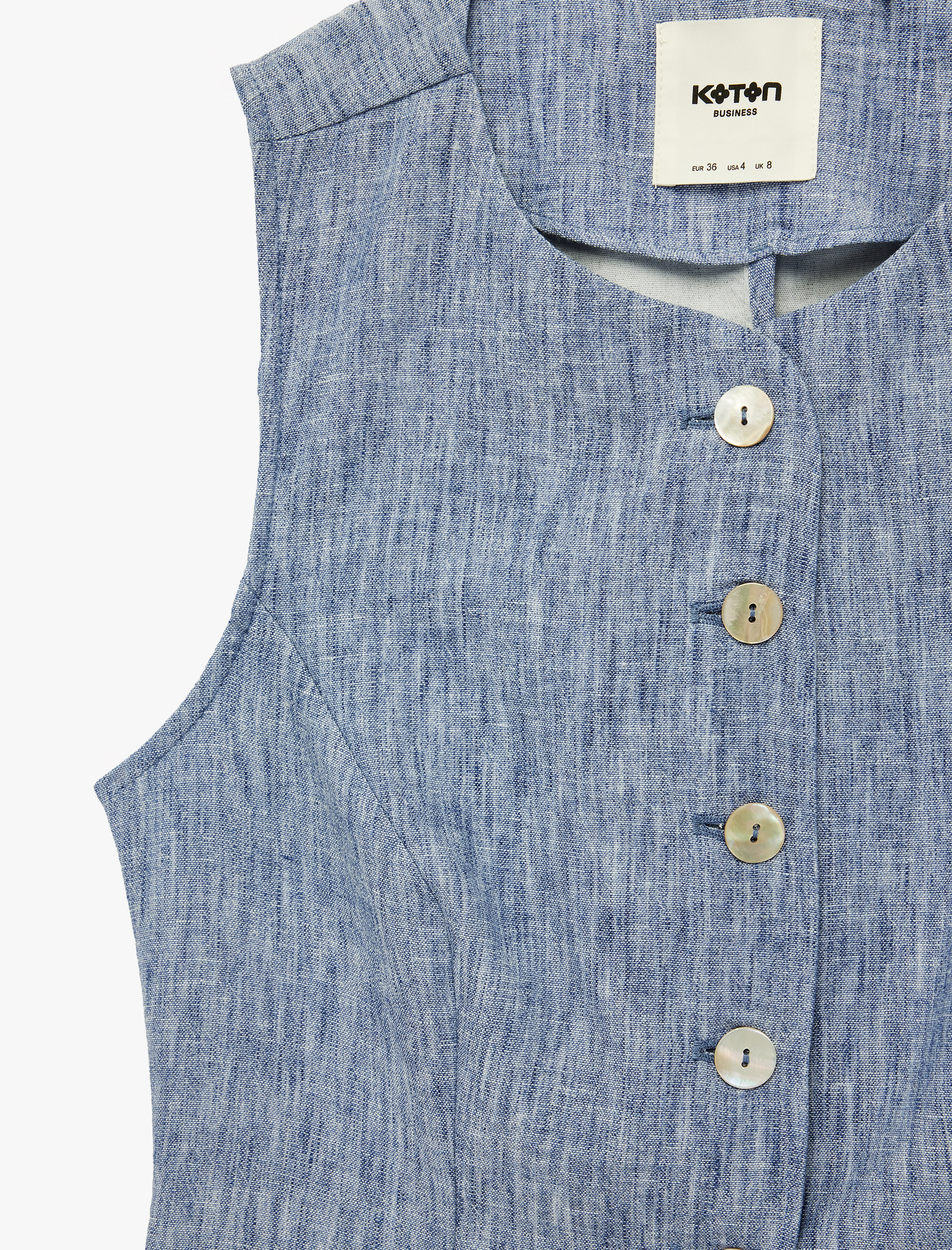   Regular Fit Düğmeli Bisiklet Yaka Kolsuz Yelek