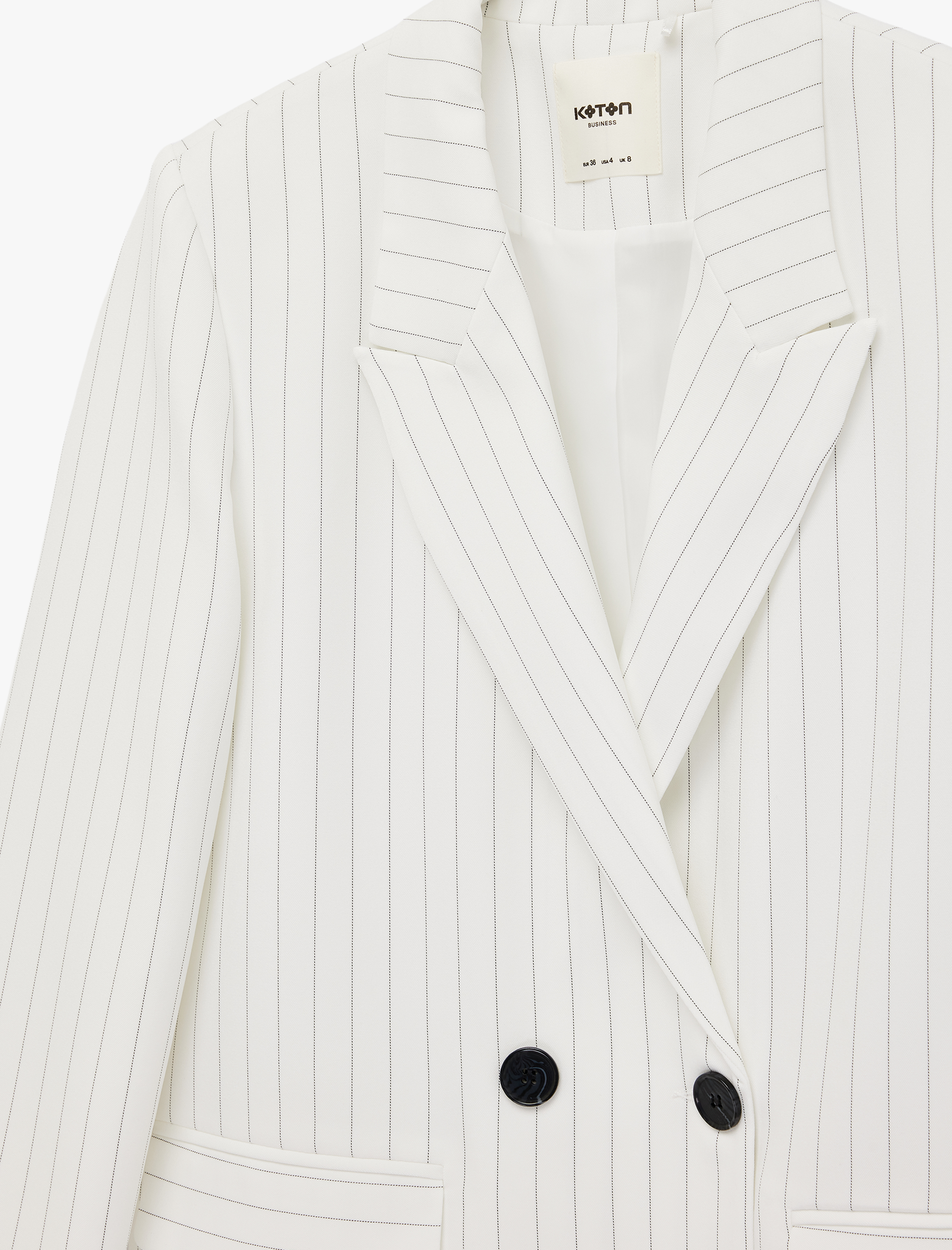   Düğmeli Cep Detaylı Kruvaze Yaka Blazer Ceket