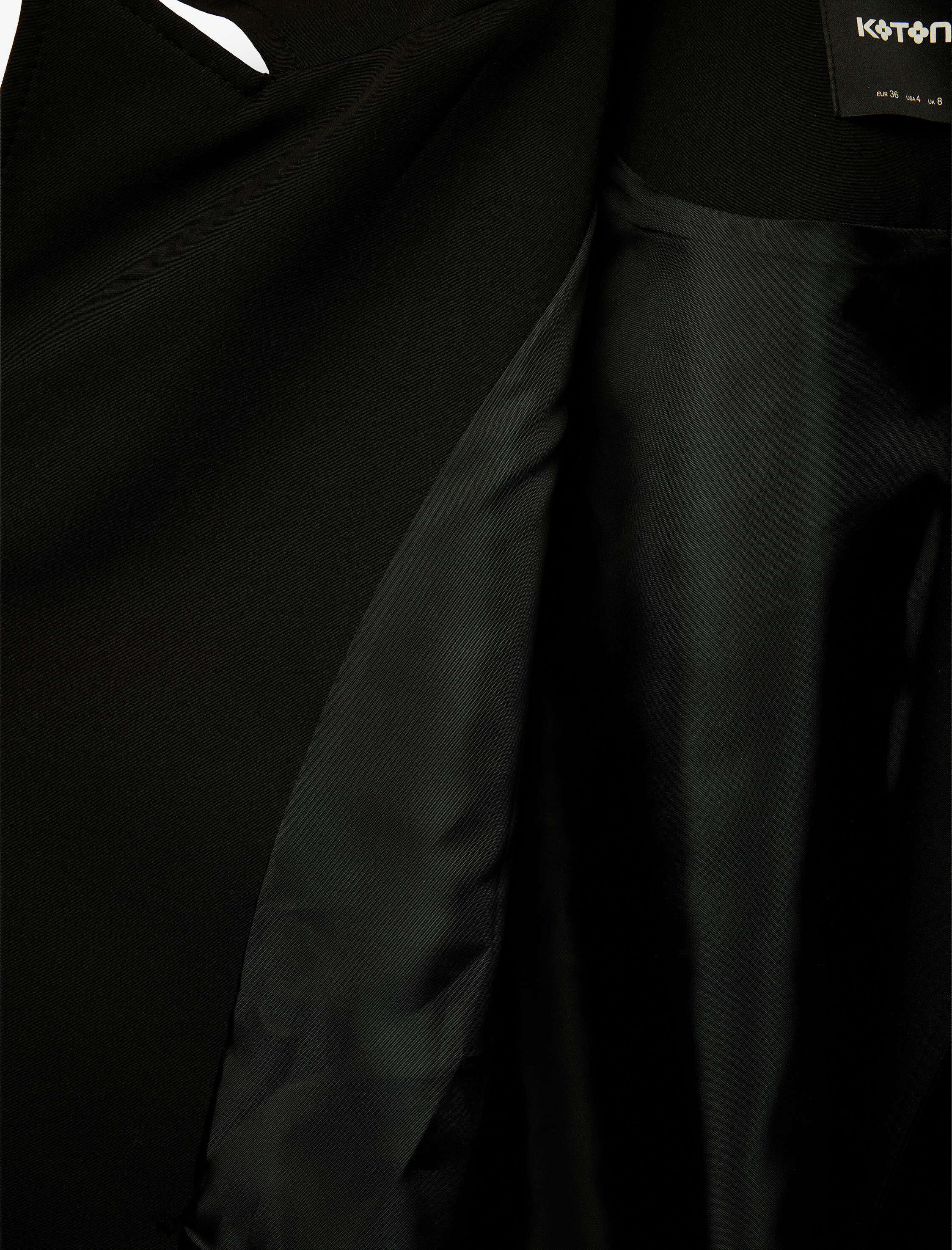   Uzun Kollu Düğmeli Cepli Kemerli Kruvaze Gabardin Trençkot