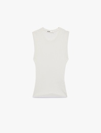 Bisiklet Yaka Kolsuz Triko Bluz