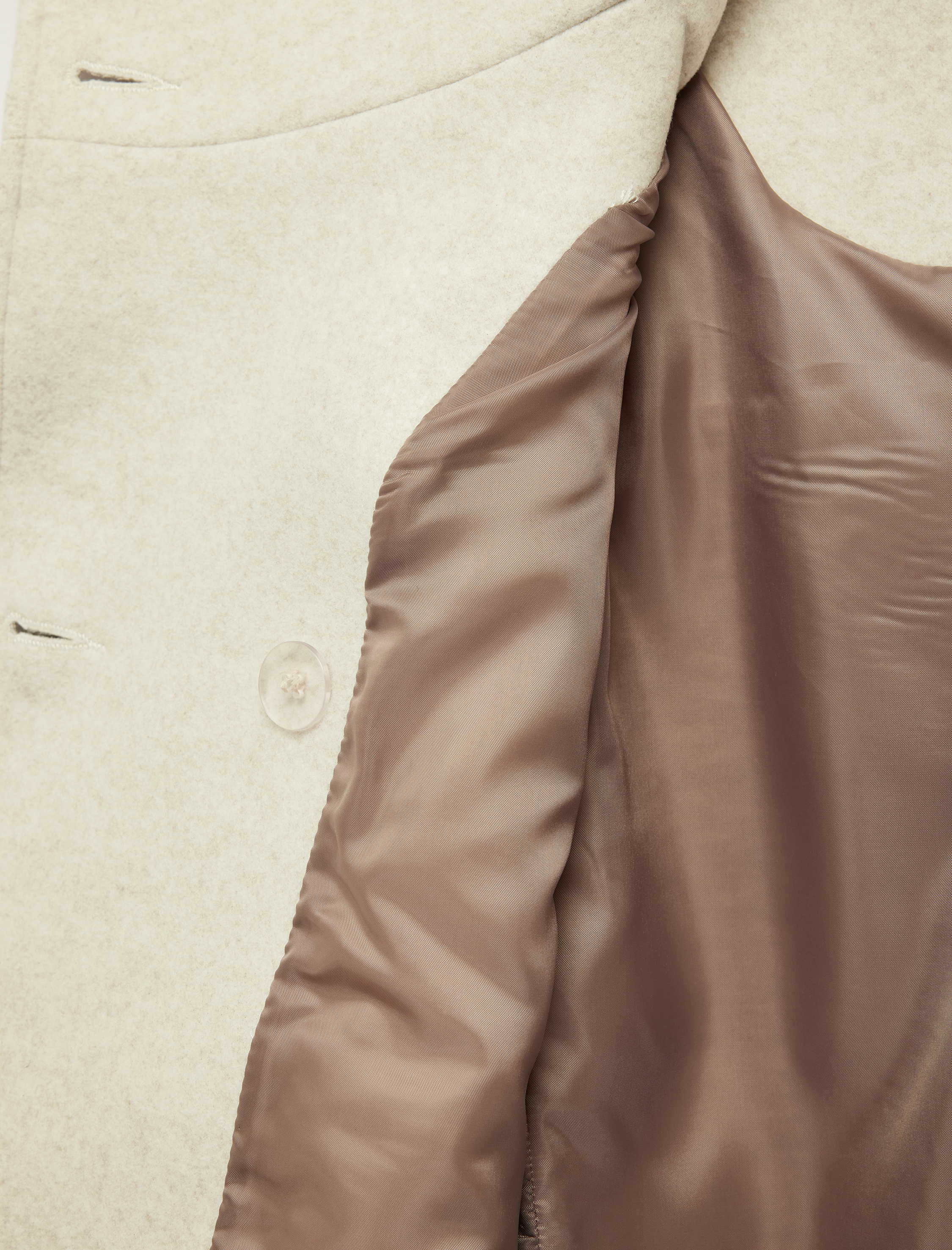   Uzun Kollu Düğmeli Cepli Dik Huni Yaka Kaşe Kaban