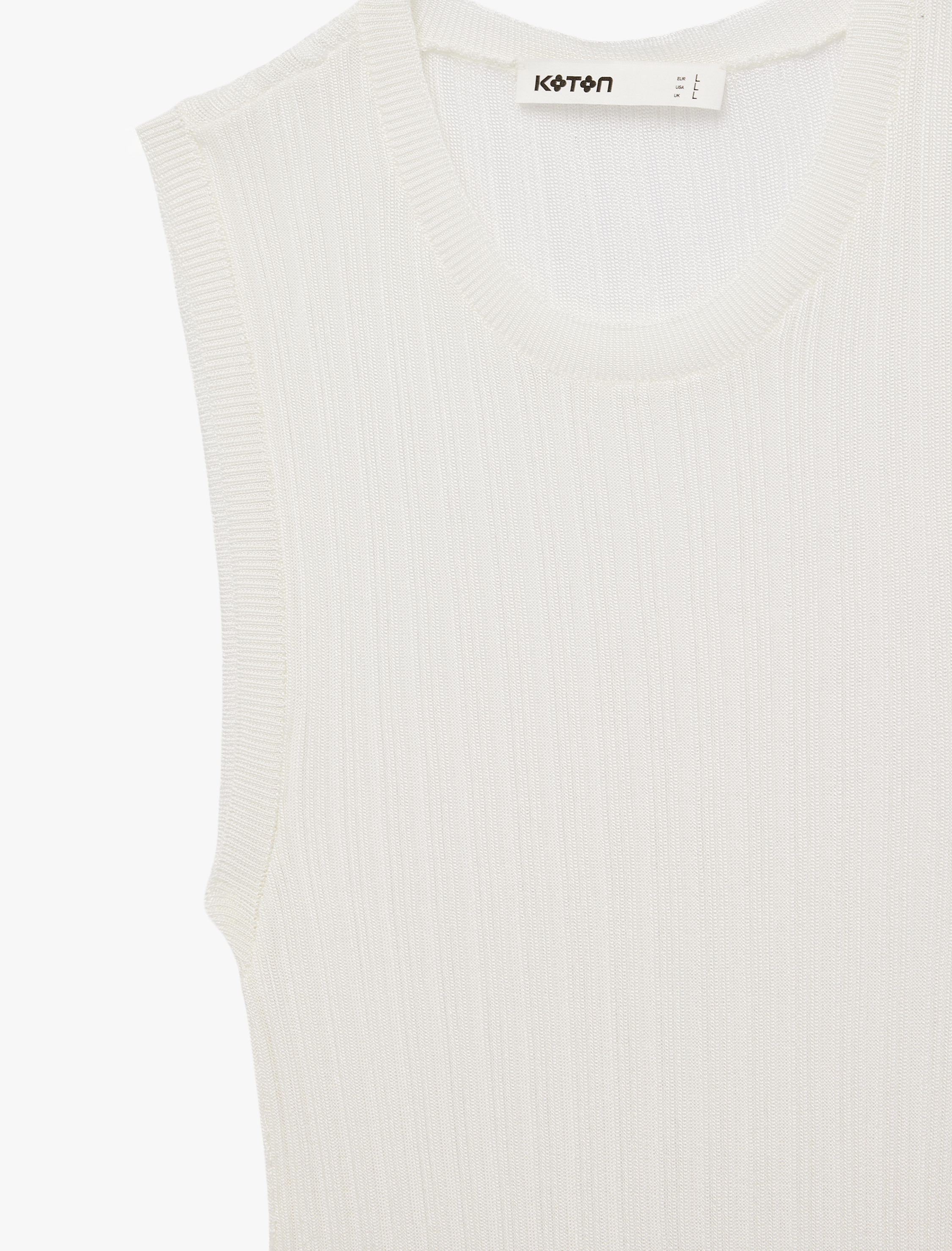   Bisiklet Yaka Kolsuz Triko Bluz