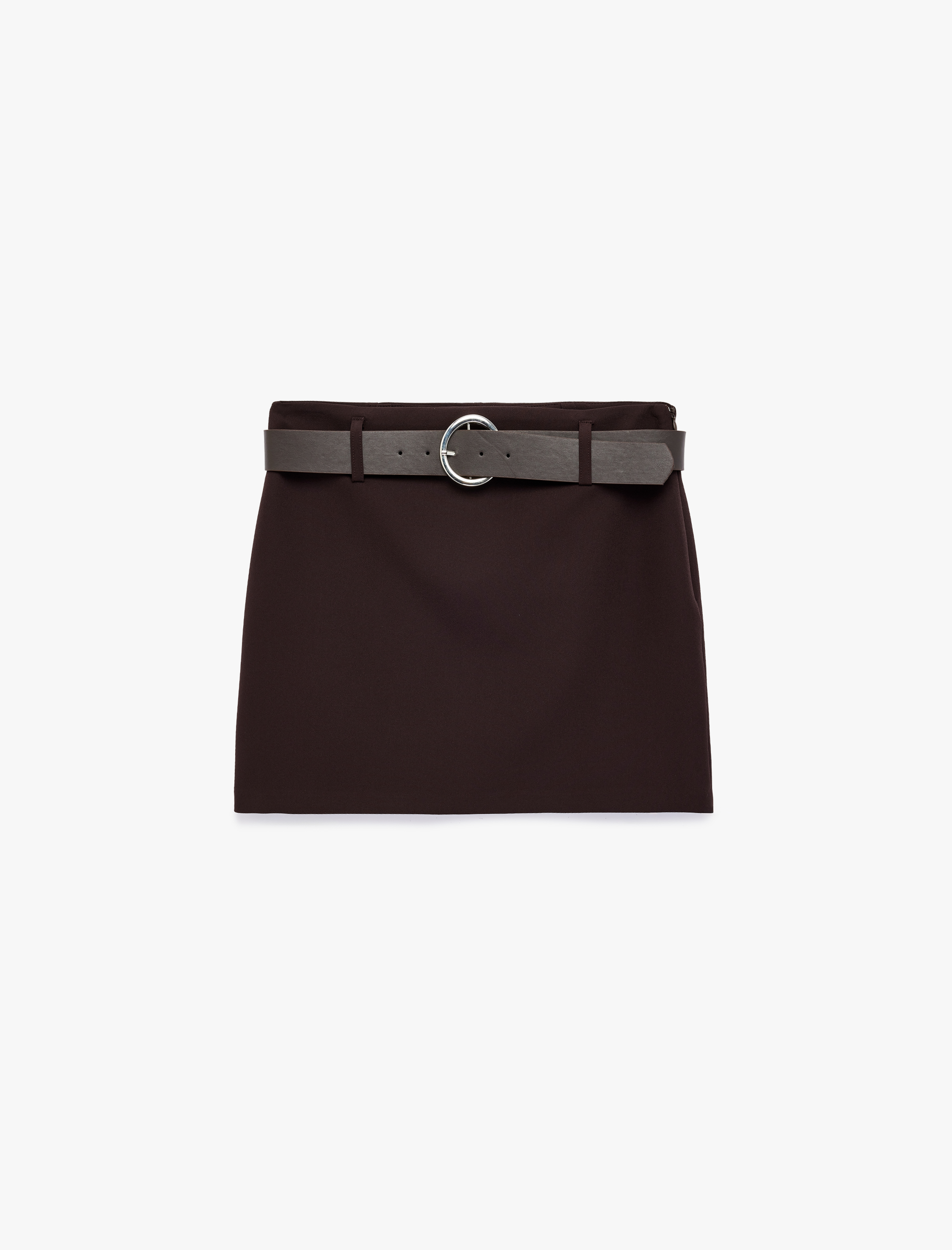   Kemer Detaylı Mini Şortlu Etek