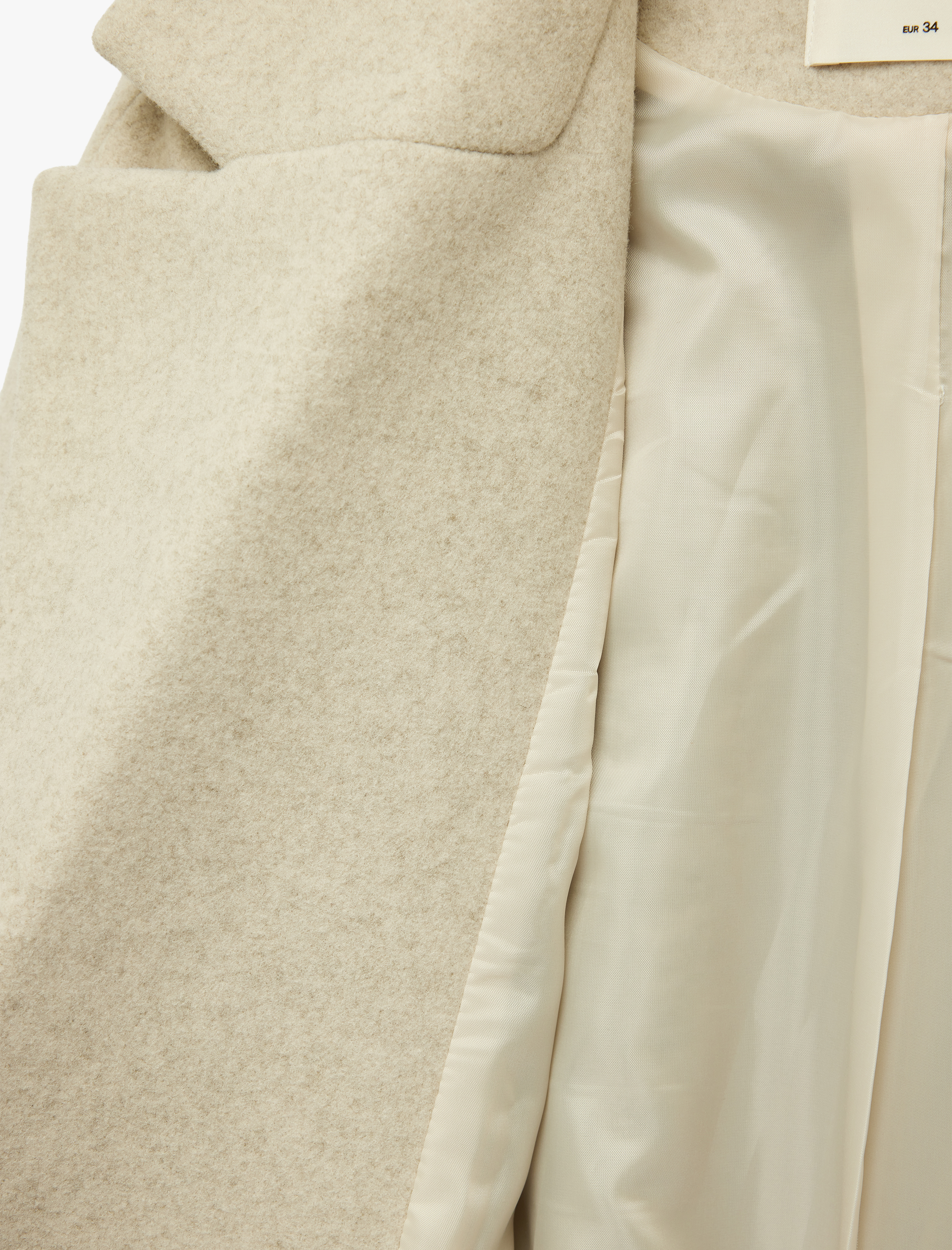   Uzun Kollu Cepli Kruvaze Kaşe Trenç Kaban