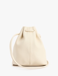 Suni Deri Askılı Büzgülü Bağcıklı Çapraz Çanta