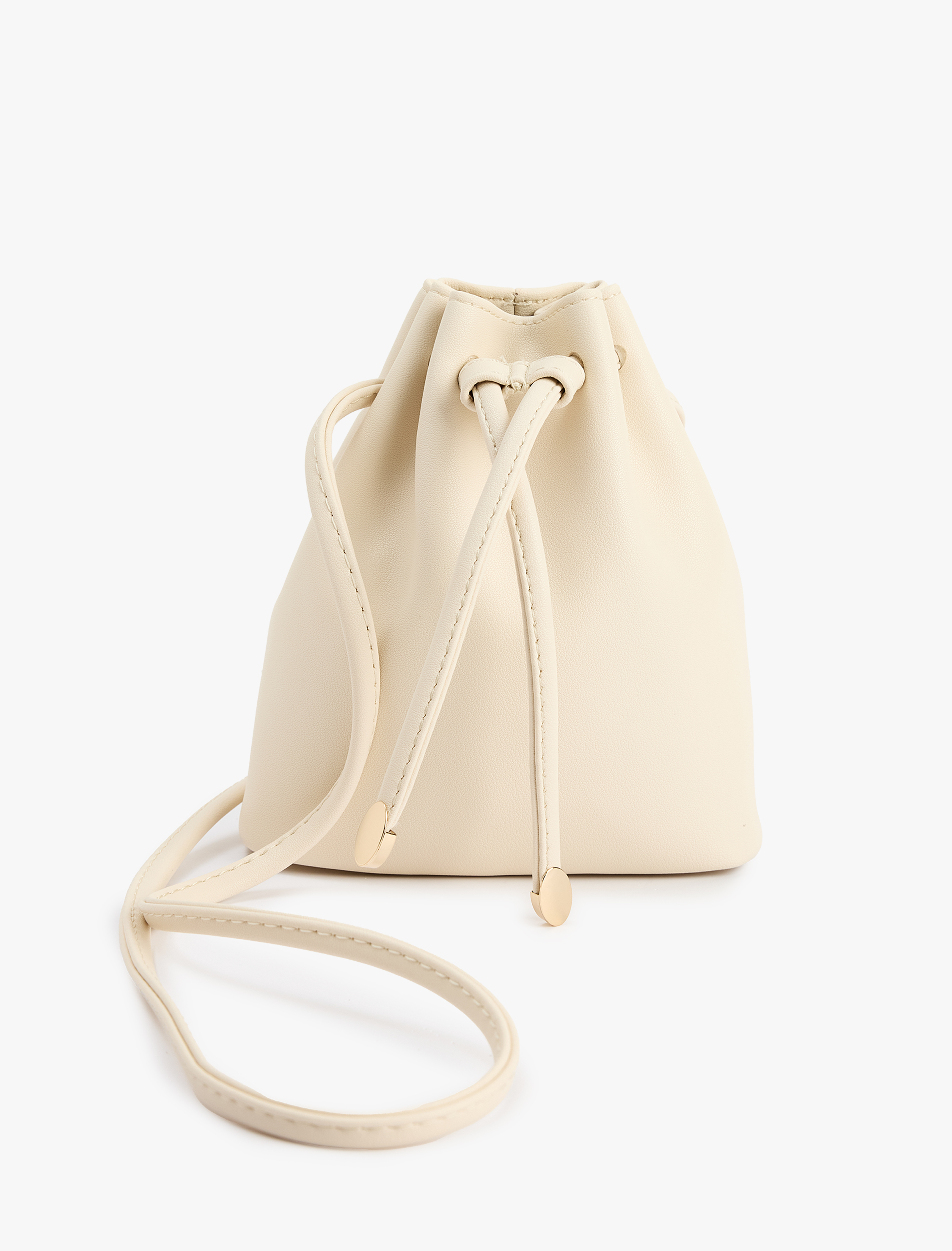  Kadın Suni Deri Askılı Büzgülü Bağcıklı Çapraz Çanta