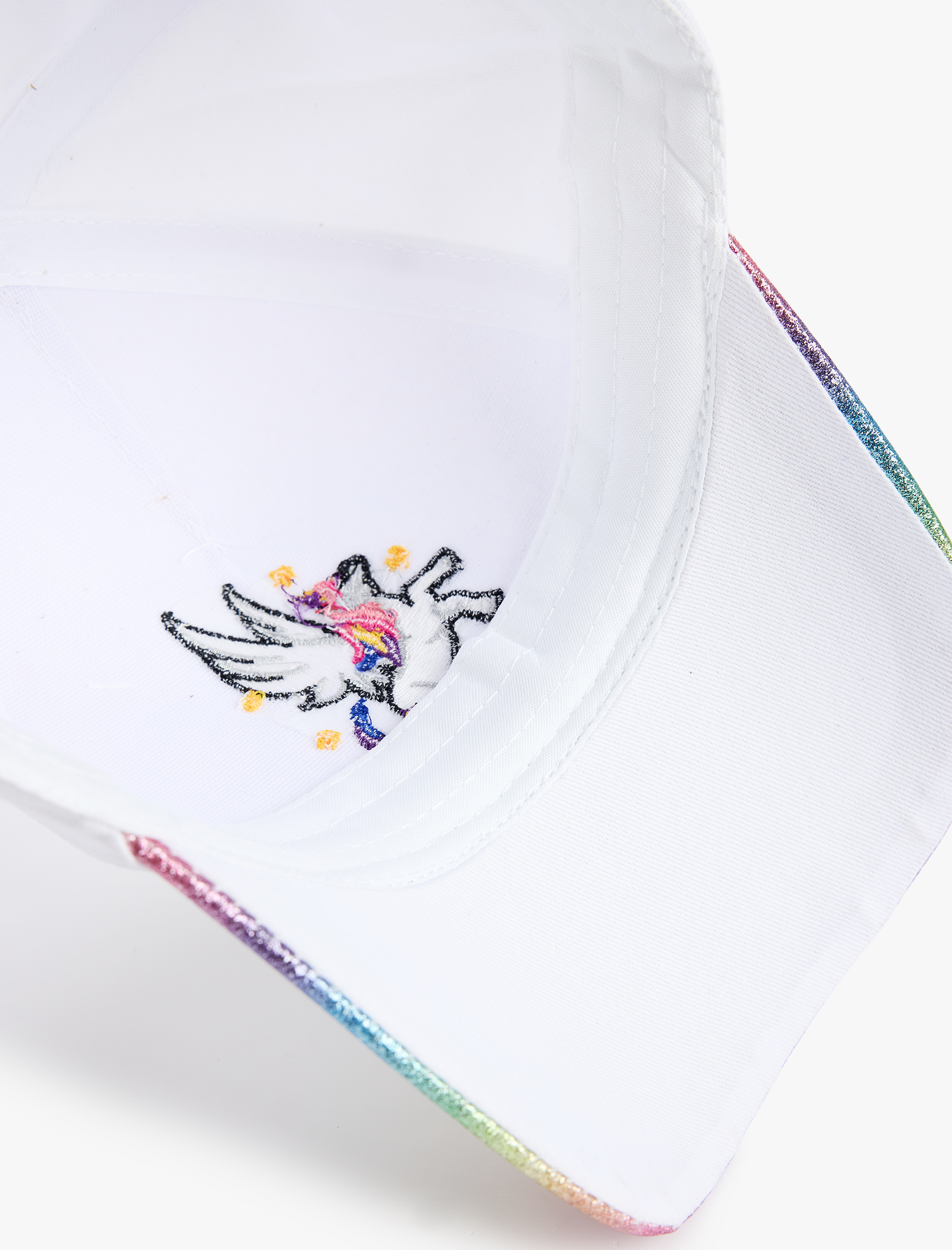  Kız Çocuk Unicorn Desenli Simli Pamuklu Kep Şapka