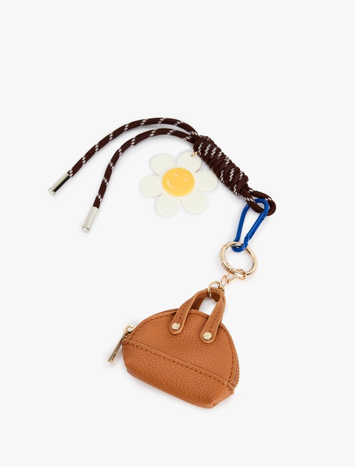 Kadın Çiçek Charmlı Anahtarlık ve Çanta Aksesuarı