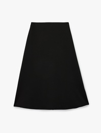 Krep Scuba Kumaş Midi Boy A Kesim Etek