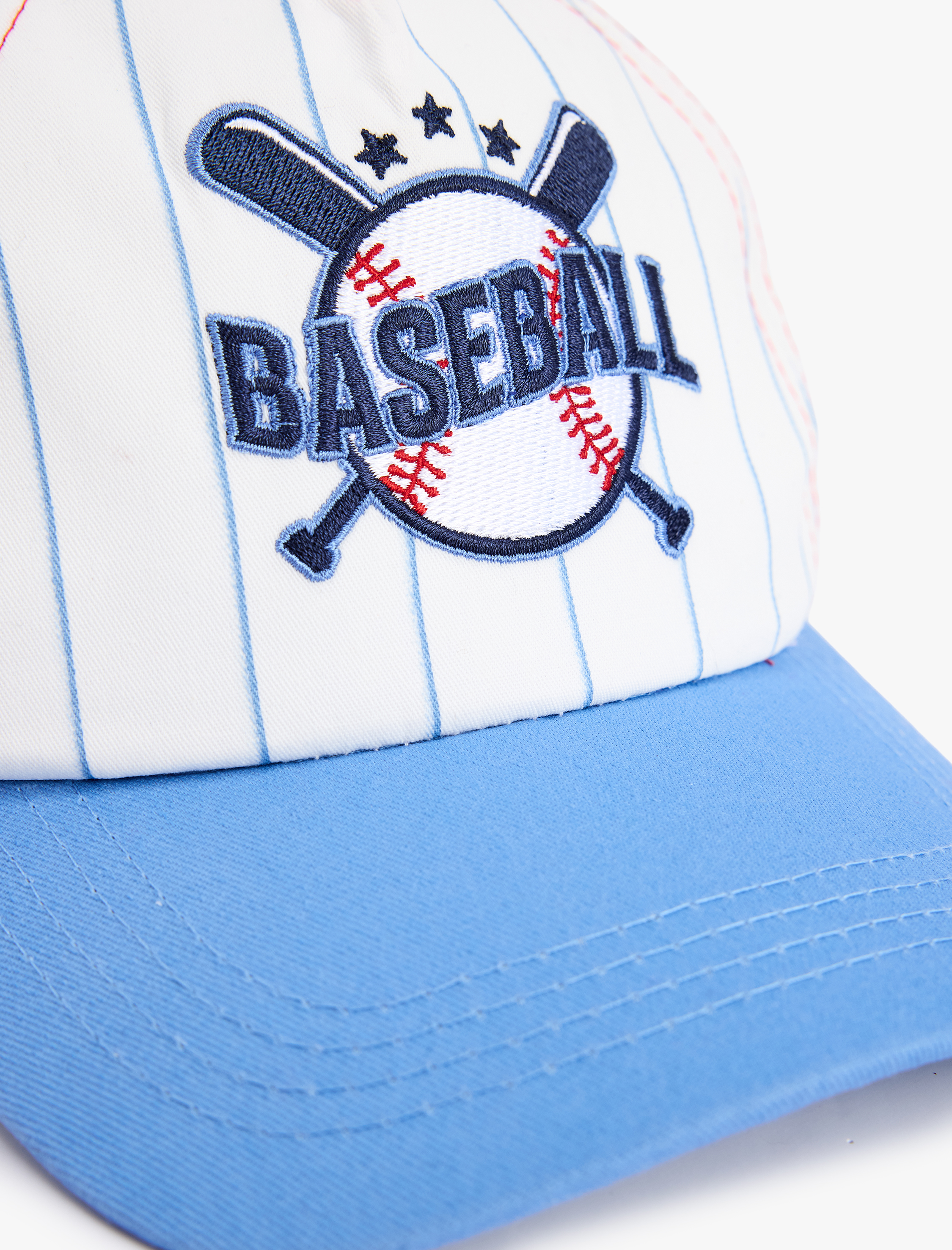  Erkek Çocuk Beyzbol Nakış Detaylı Pamuklu Kep Şapka