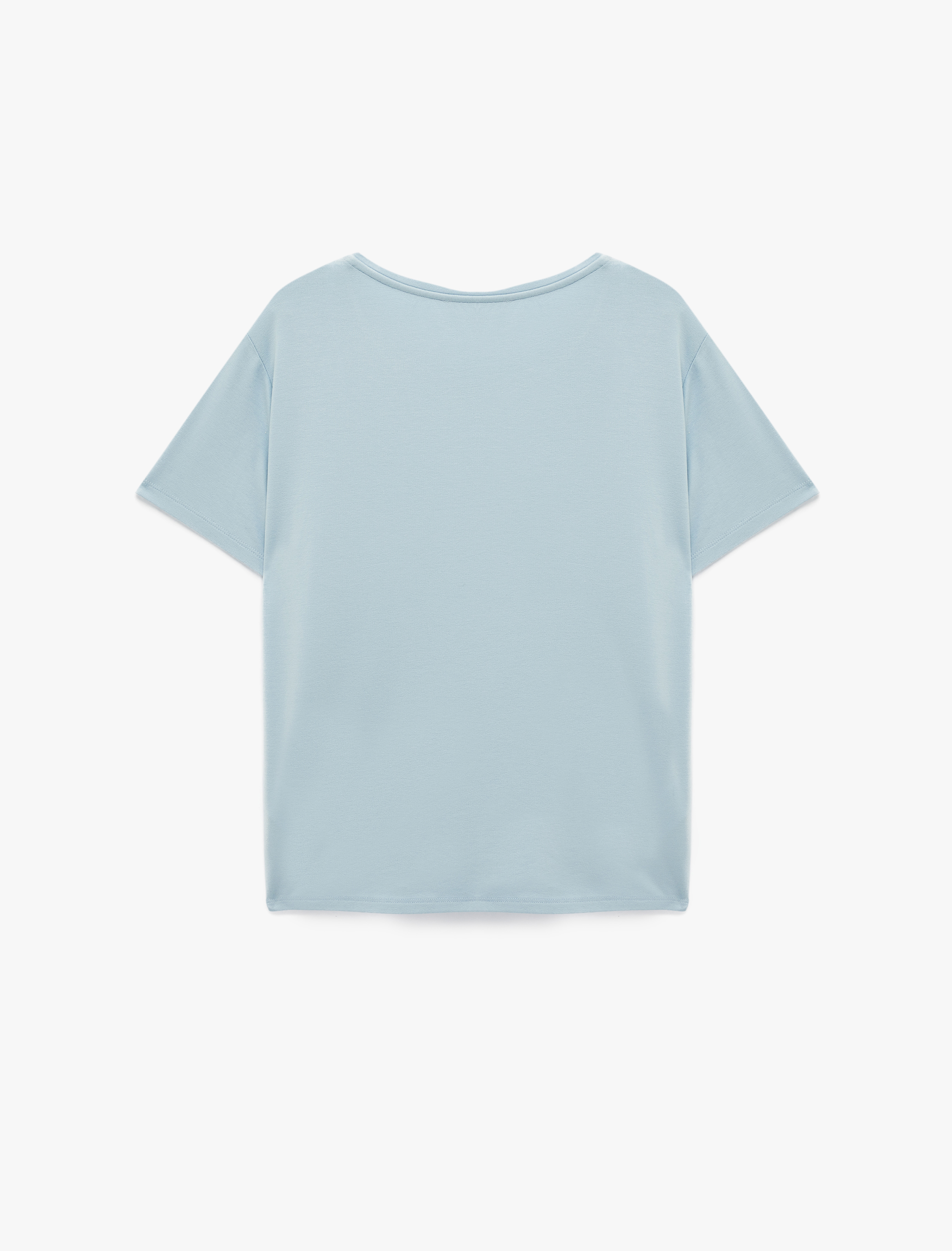   Kısa Kollu Bisiklet Yaka Viskon Basic Pijama üstü