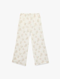 Beli Lastikli Cepli Çiçek Desenli Viskon Pijama Altı