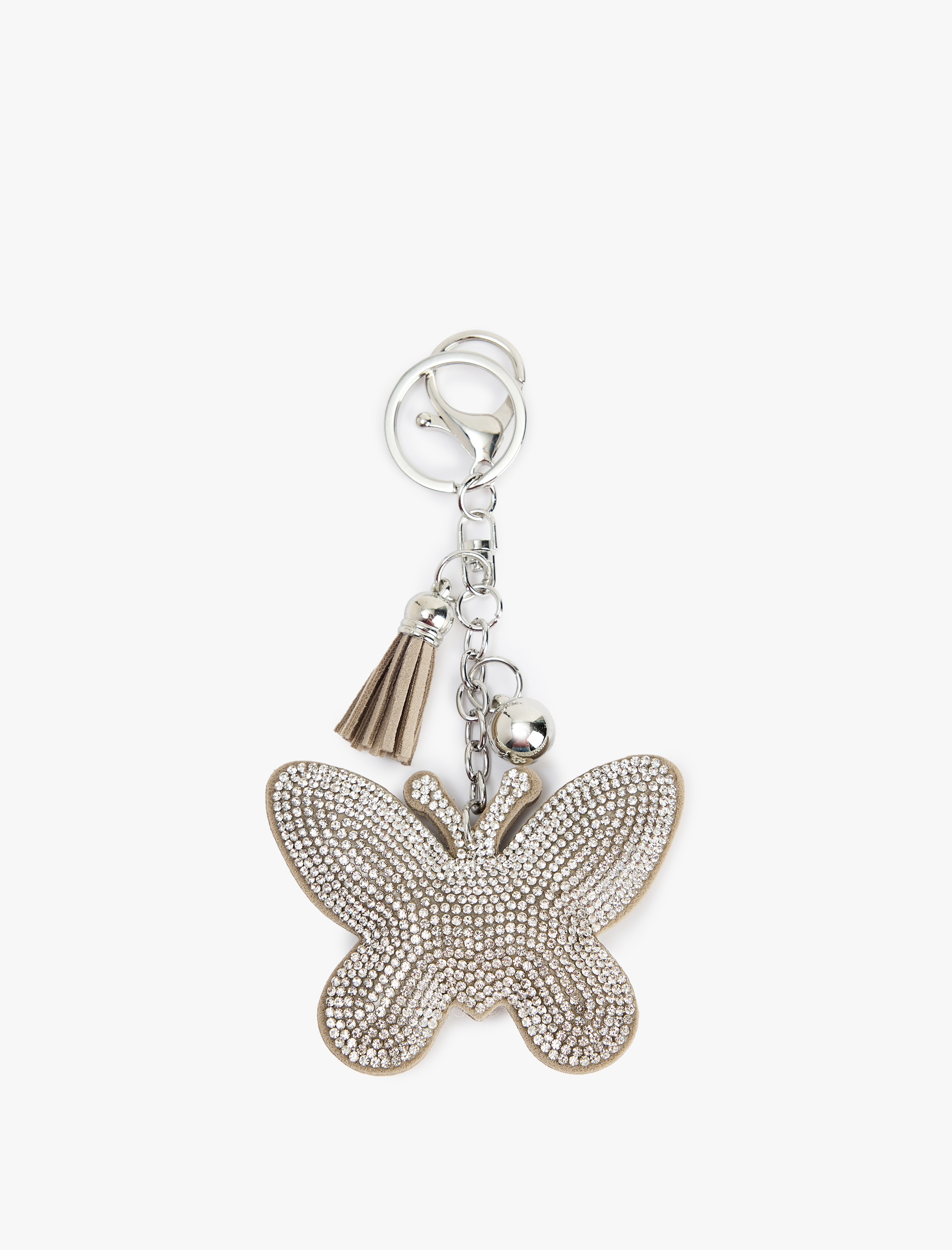  Kadın Taşlı Kelebek Detaylı Metal Anahtarlık