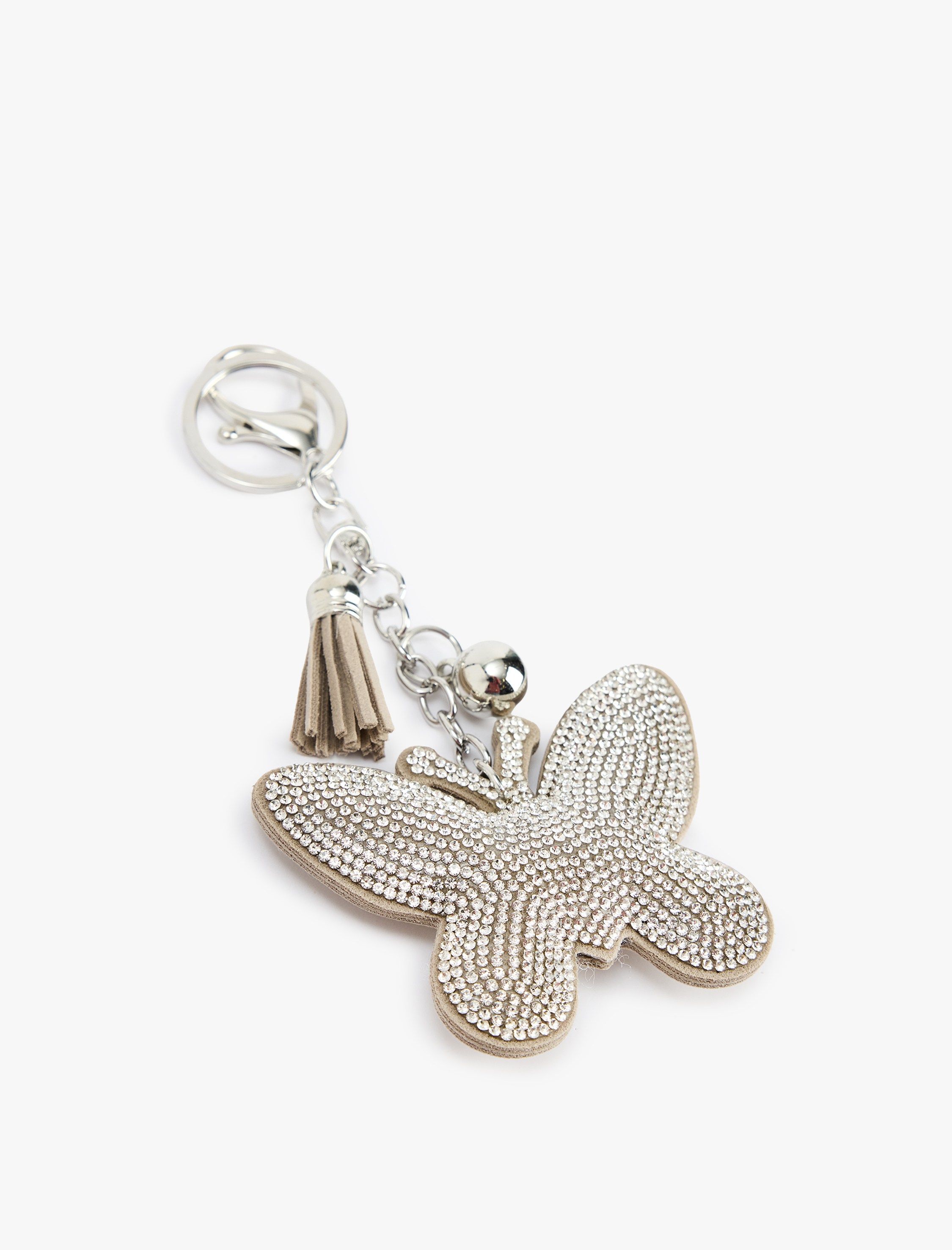  Kadın Taşlı Kelebek Detaylı Metal Anahtarlık