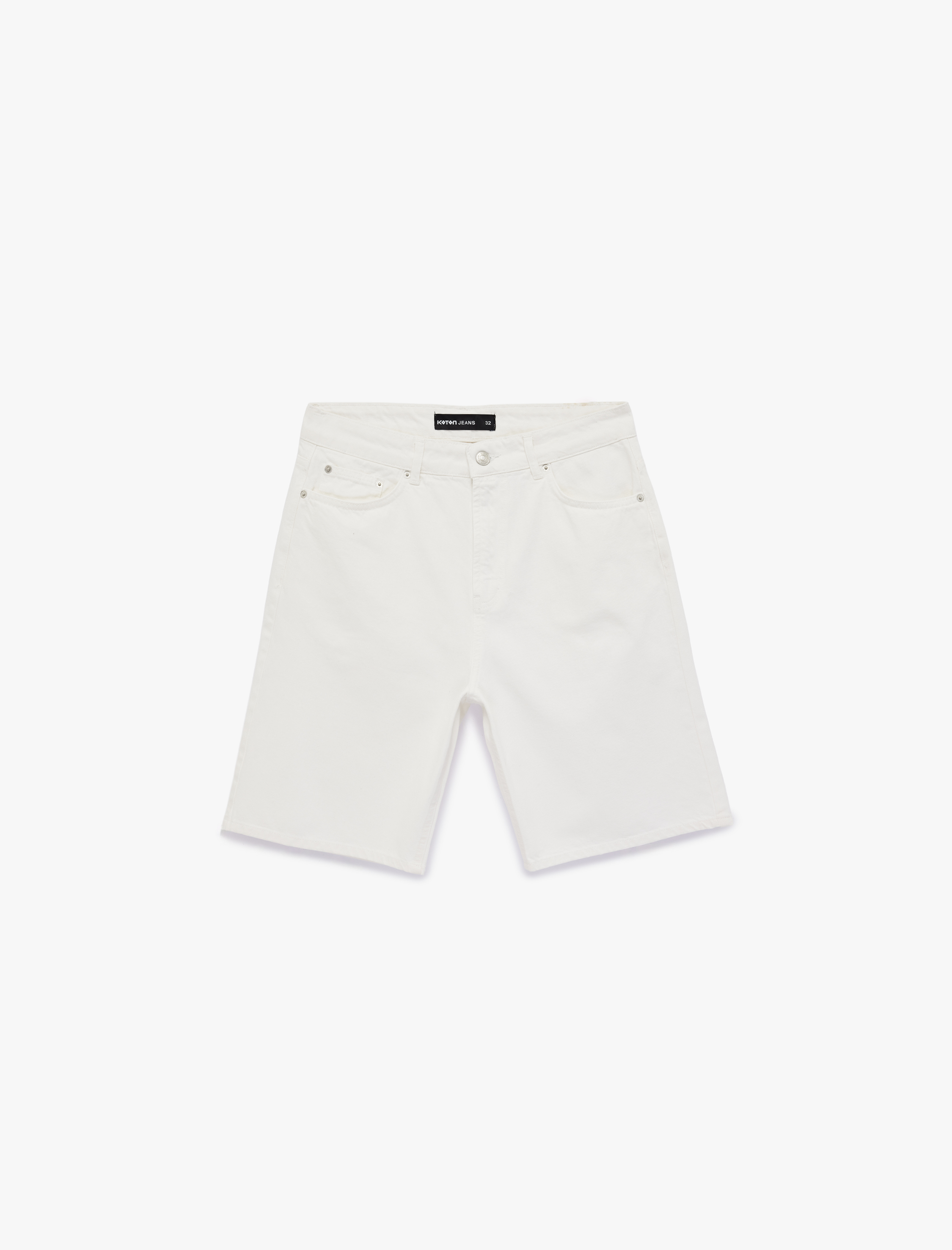   Pamuklu Cepli Rahat Kalıp Normal Bel Jean Şort