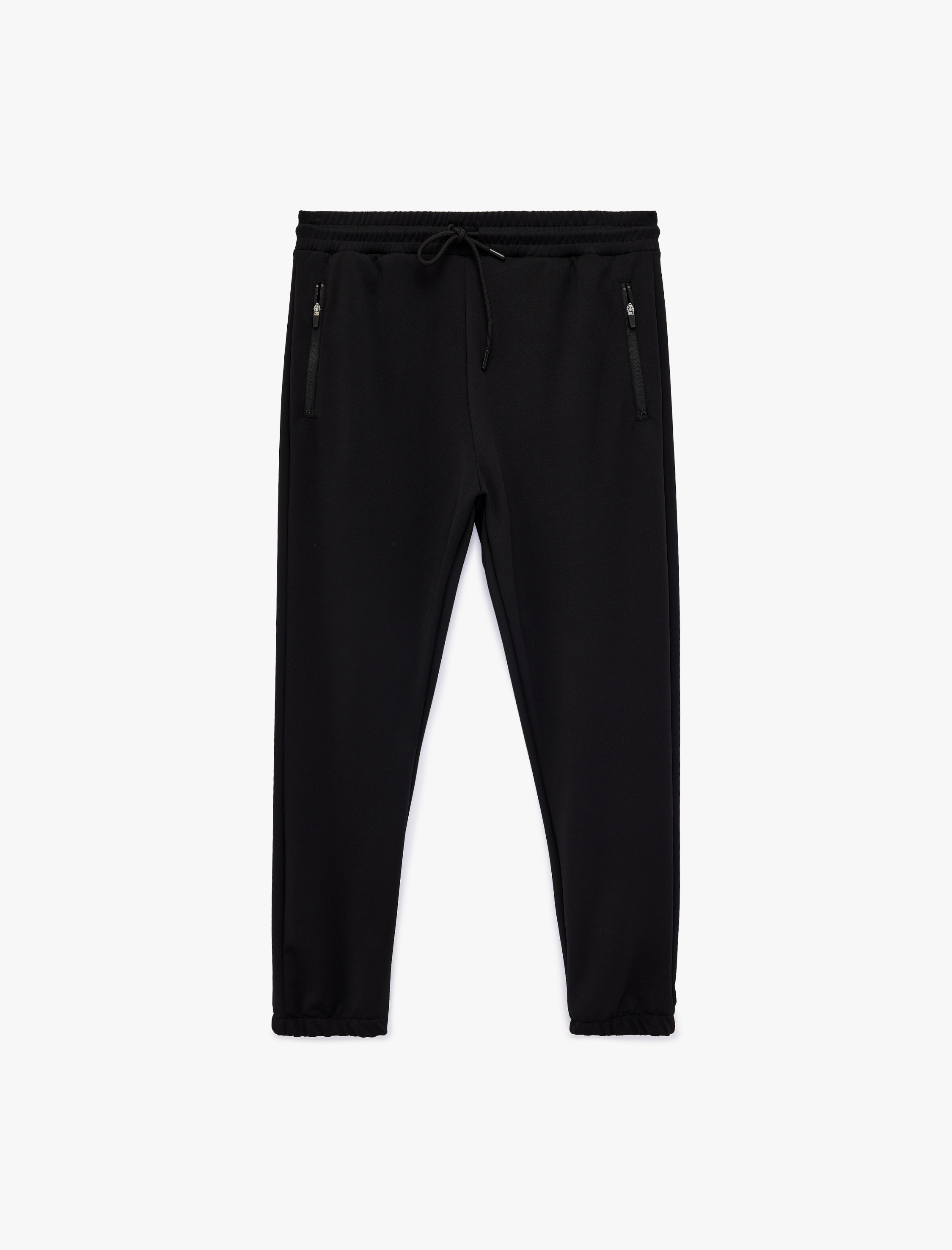   Lastikli Paça Scuba Kumaş Fermuarlı Cepli Beli Bağcıklı Jogger Spor Eşofman Altı