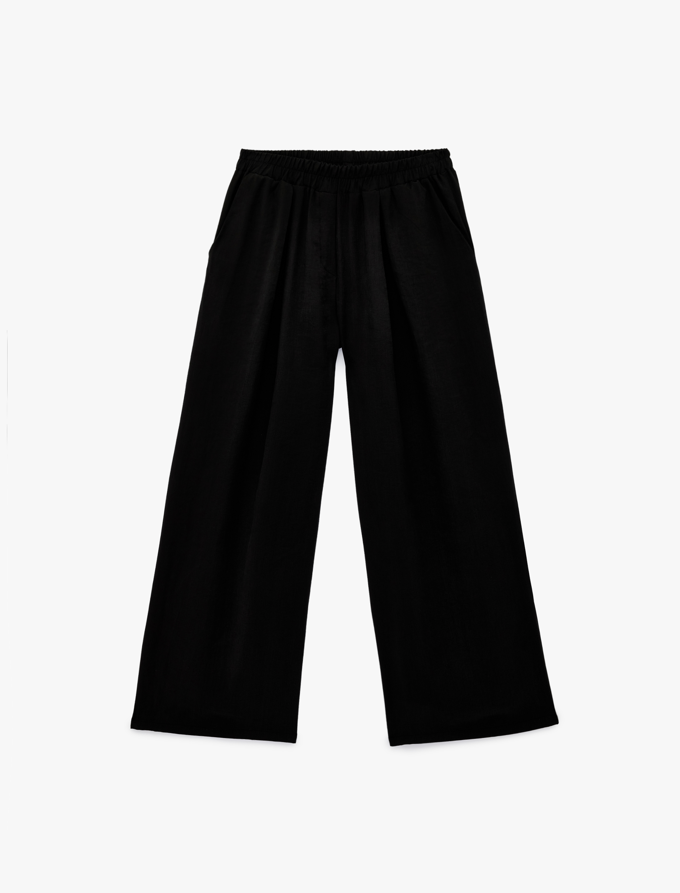   Beli Lastikli Cepli Rahat Kalıp Pileli Geniş Paça Pantolon