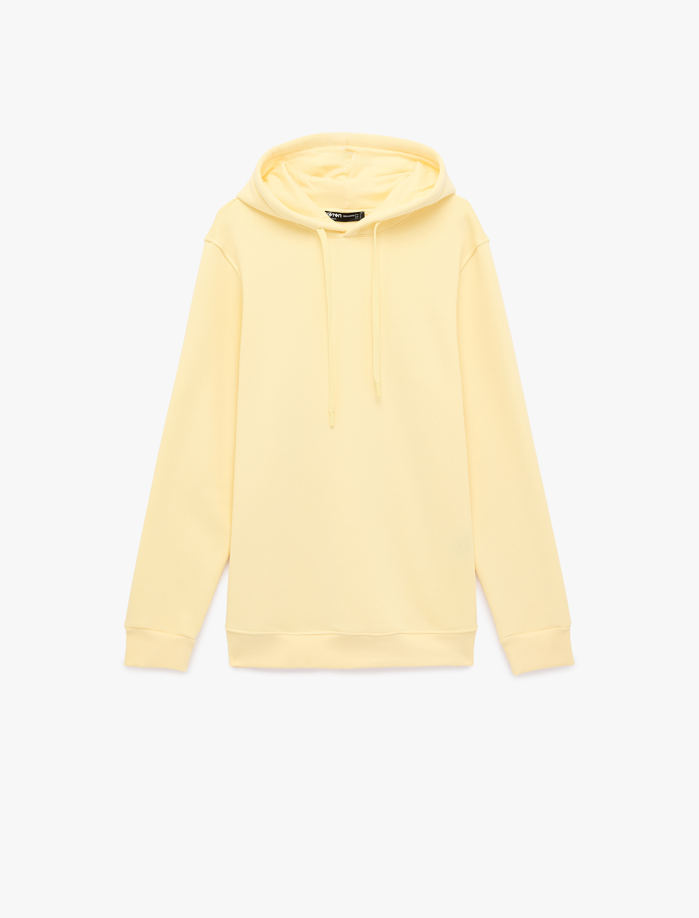   Uzun Kollu Şardonlu Basic Kapşonlu Sweatshirt