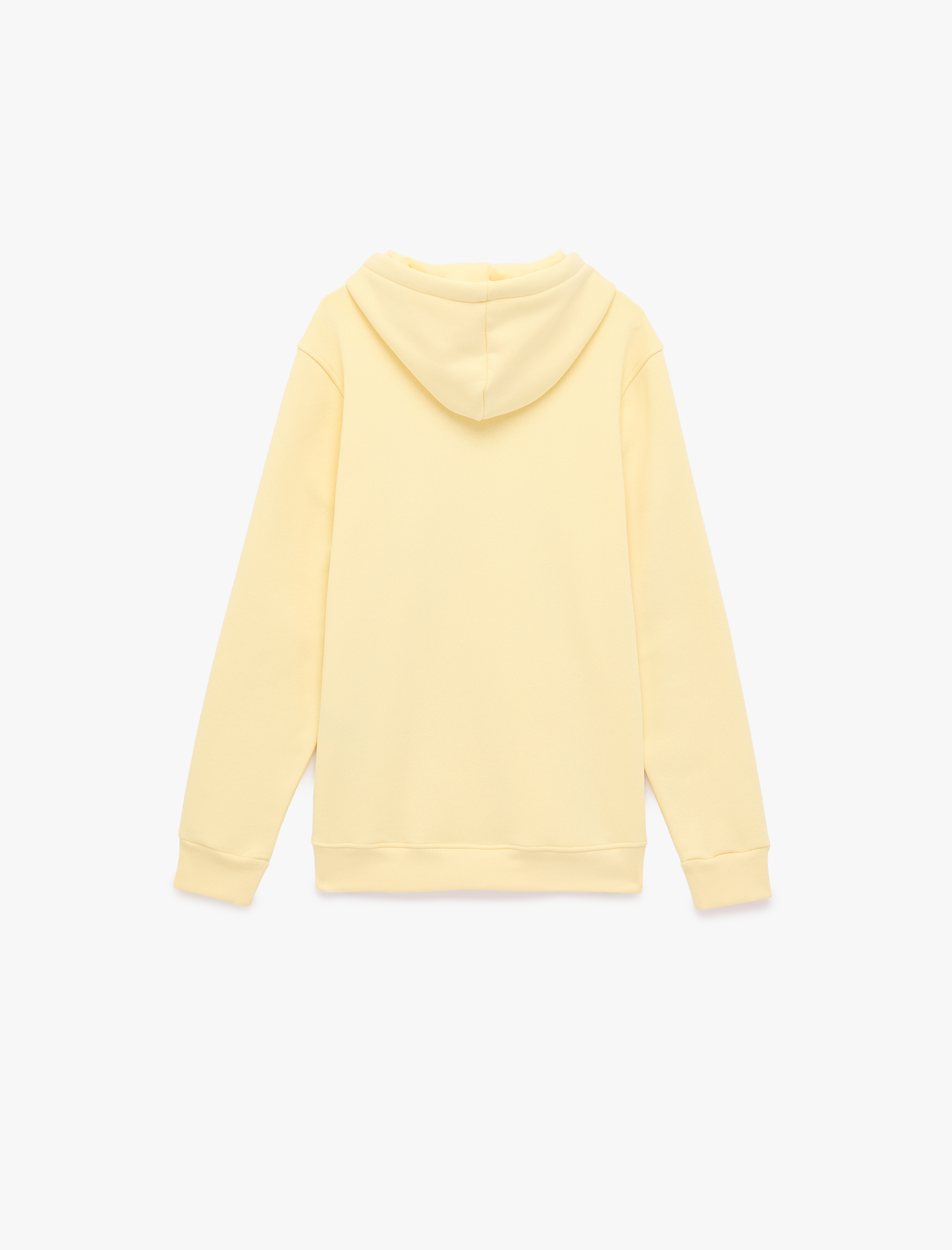   Uzun Kollu Şardonlu Basic Kapşonlu Sweatshirt