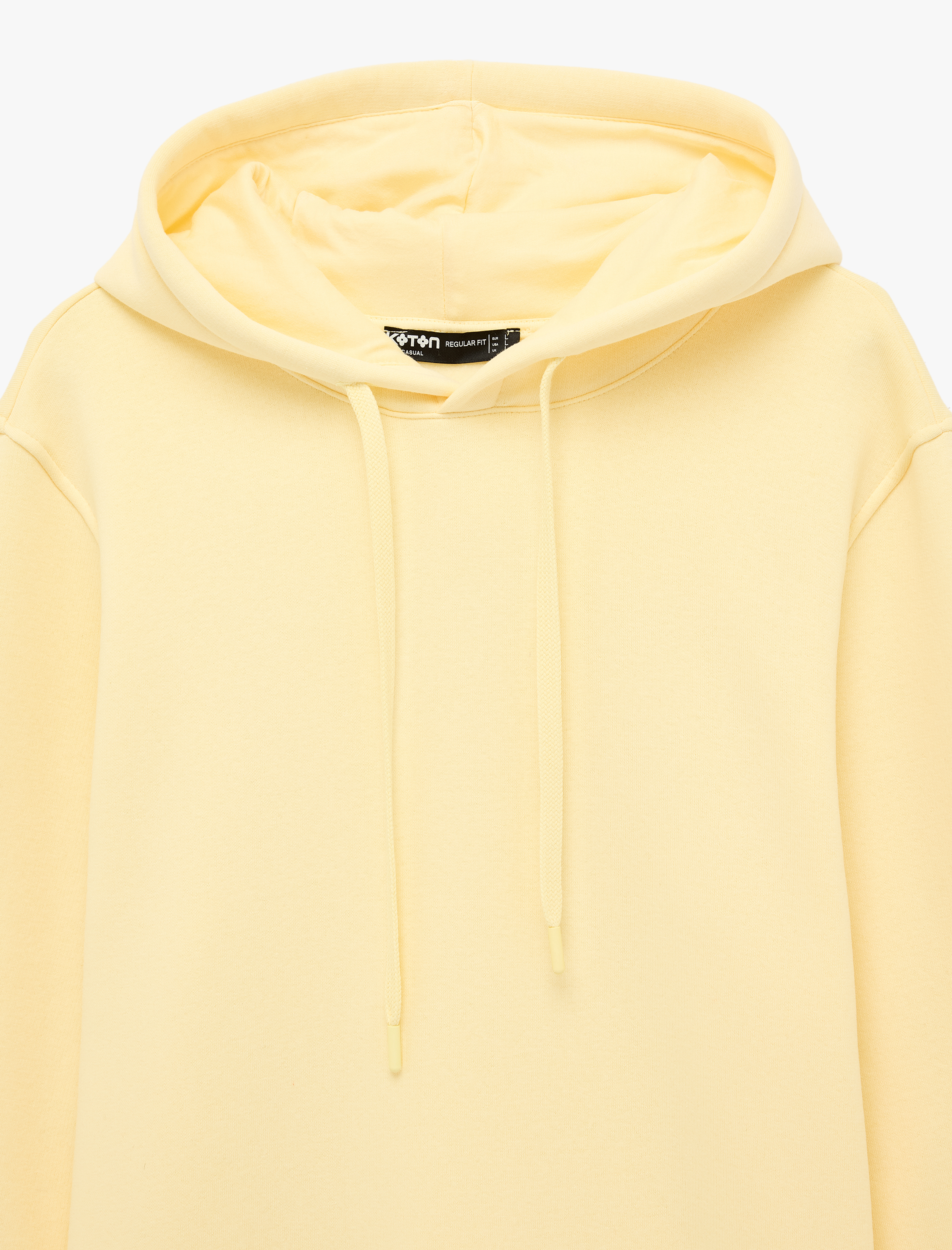   Uzun Kollu Şardonlu Basic Kapşonlu Sweatshirt