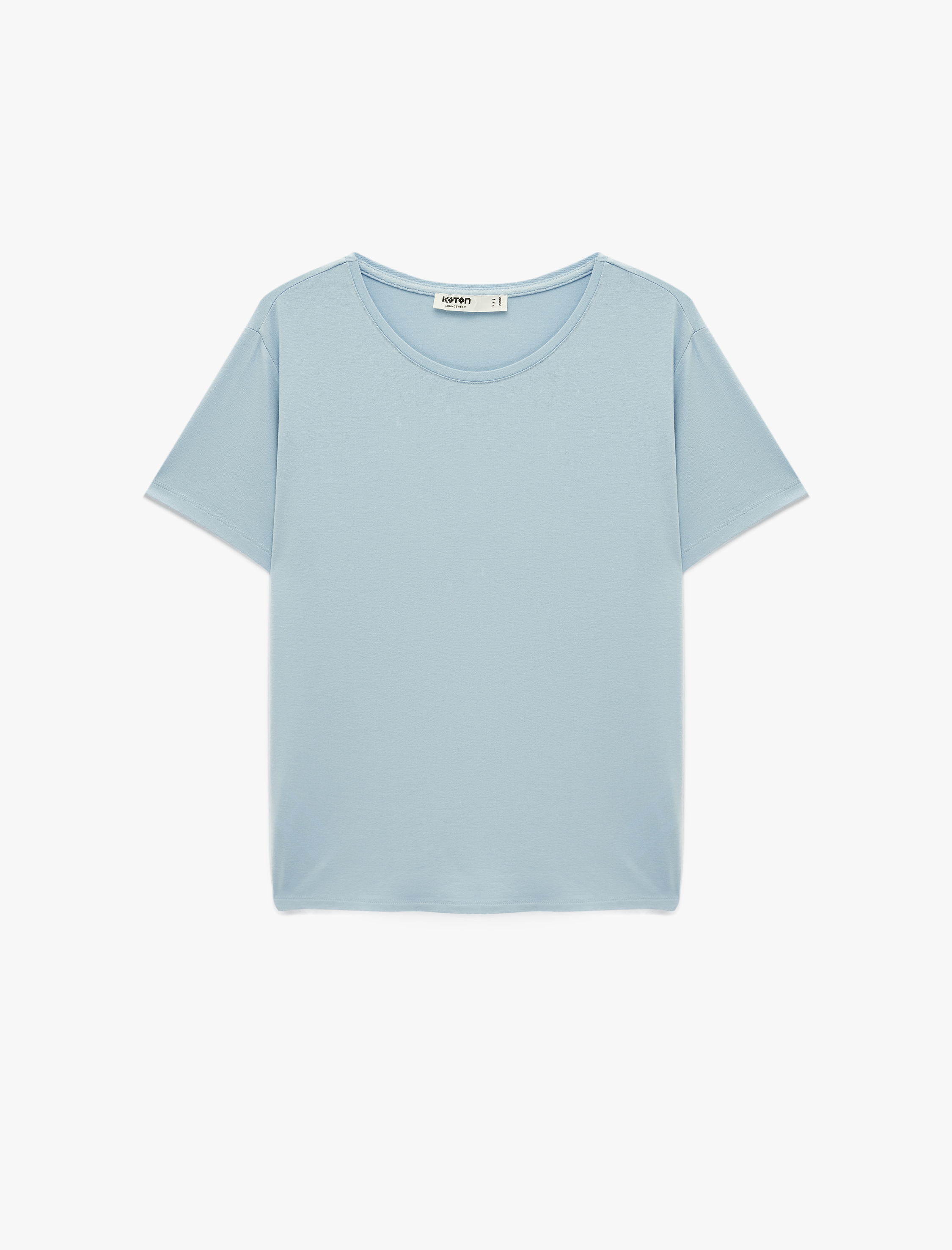   Kısa Kollu Bisiklet Yaka Viskon Basic Pijama üstü