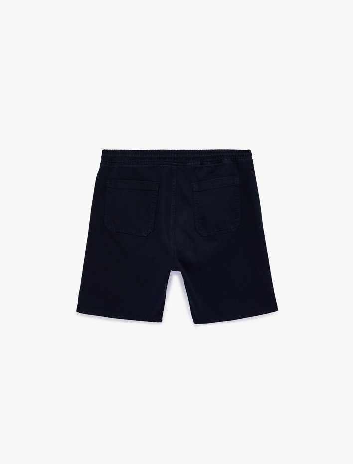  Pamuklu Cepli Bermuda Oversize Beli Bağcıklı Baggy Jean Şort