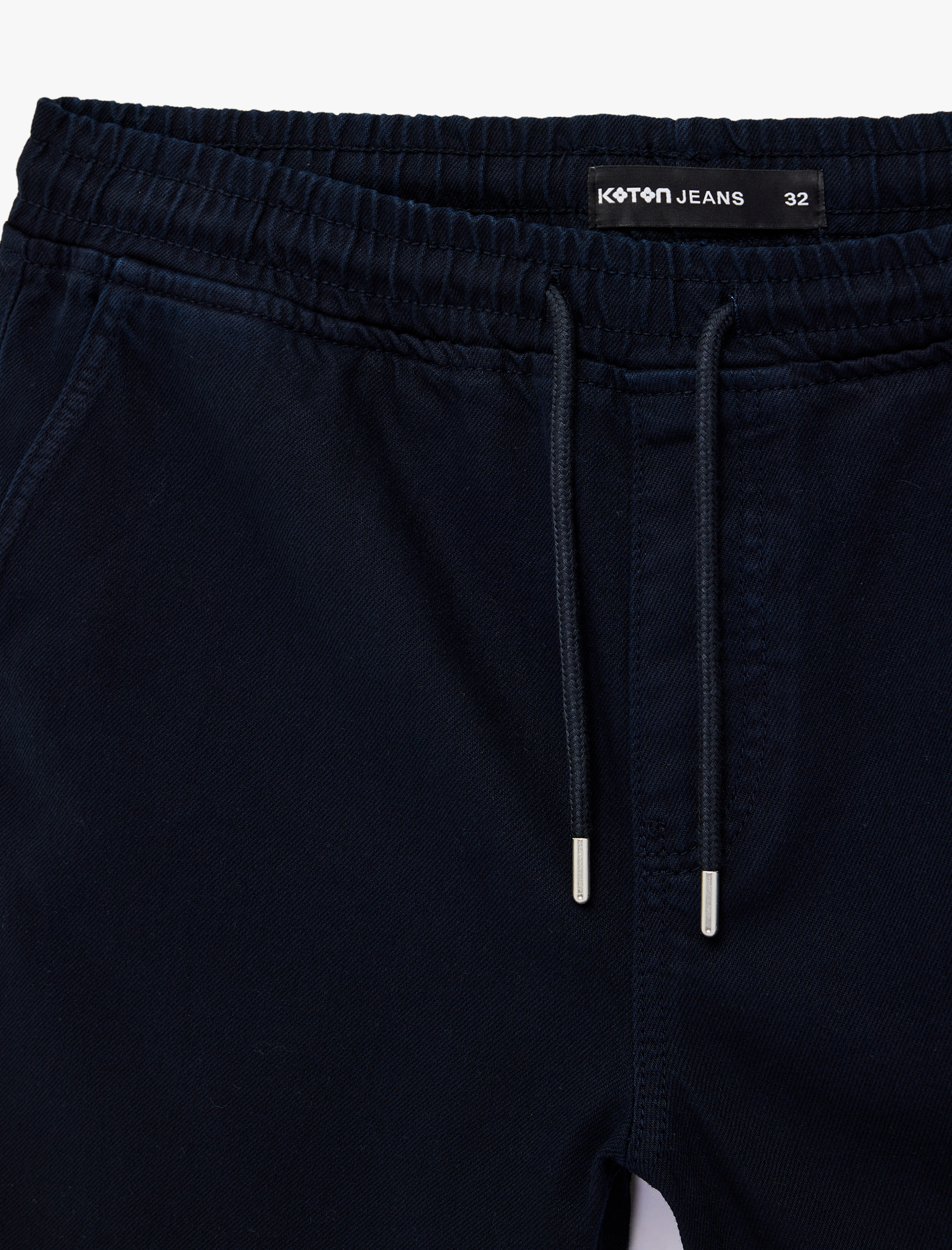   Pamuklu Cepli Bermuda Oversize Beli Bağcıklı Baggy Jean Şort