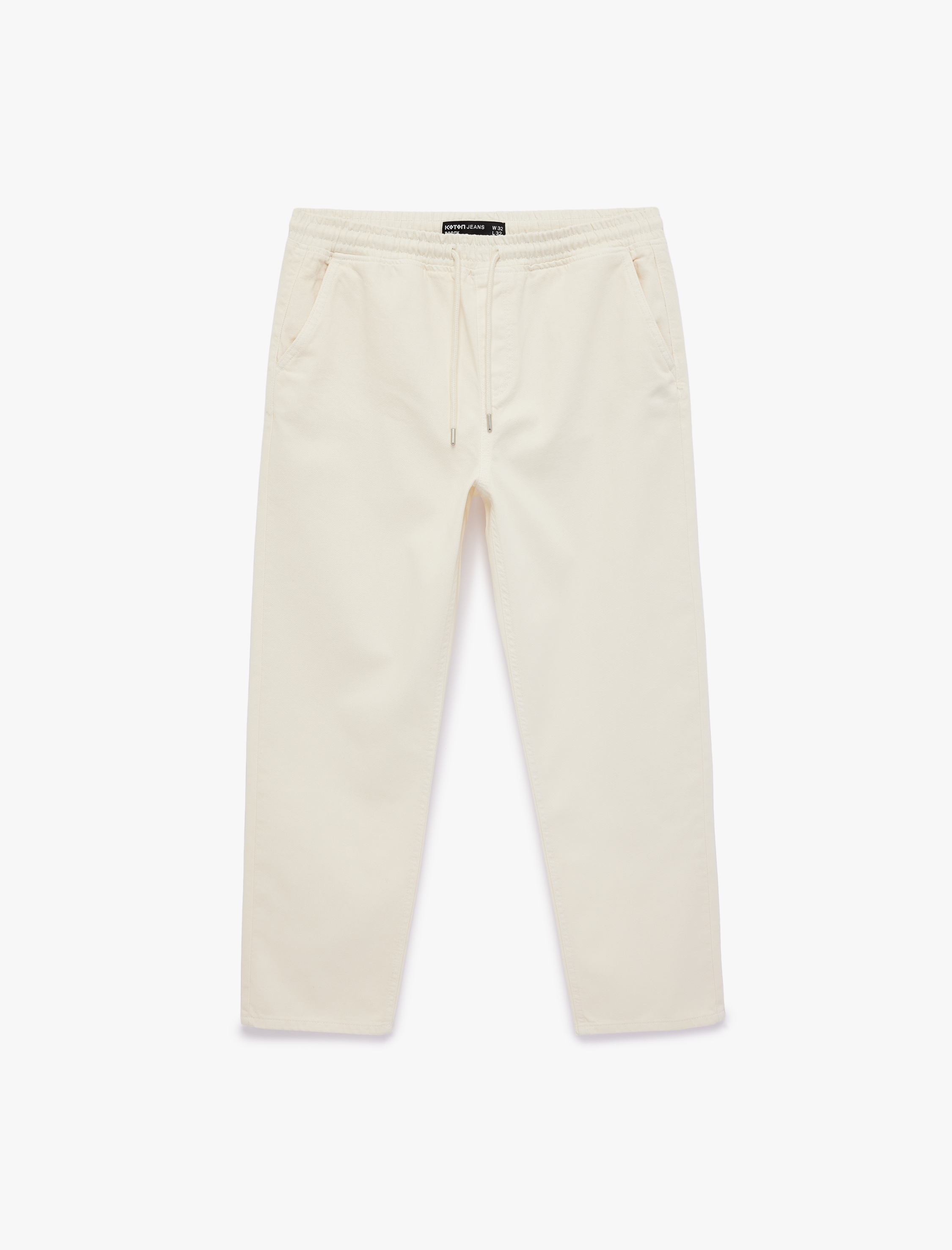   Oversize Pamuklu Cepli Beli Bağcıklı Baggy Jean Pantolon