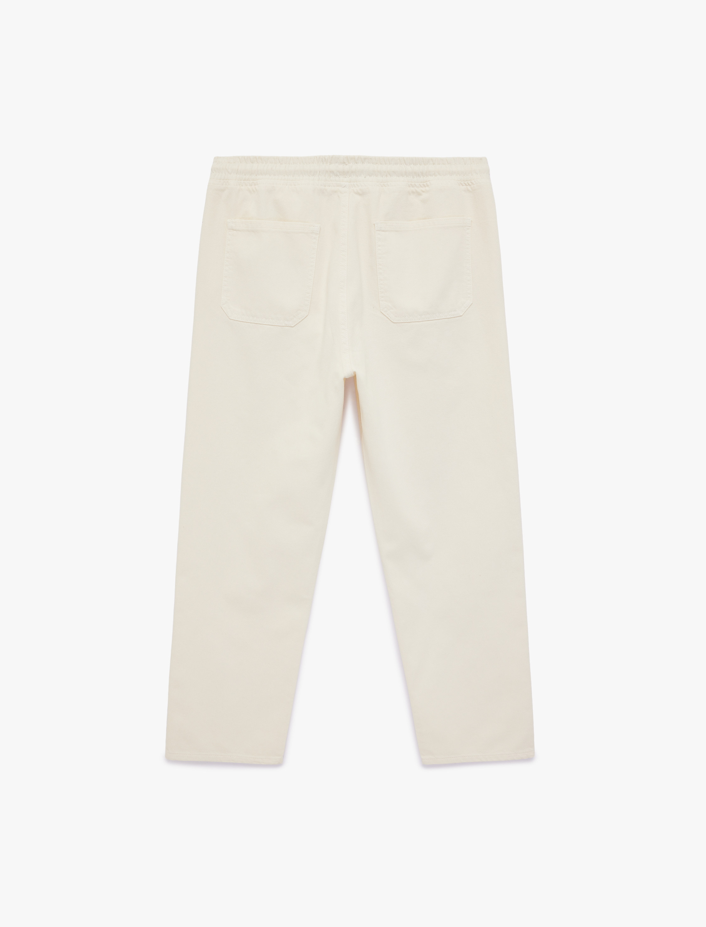   Oversize Pamuklu Cepli Beli Bağcıklı Baggy Jean Pantolon