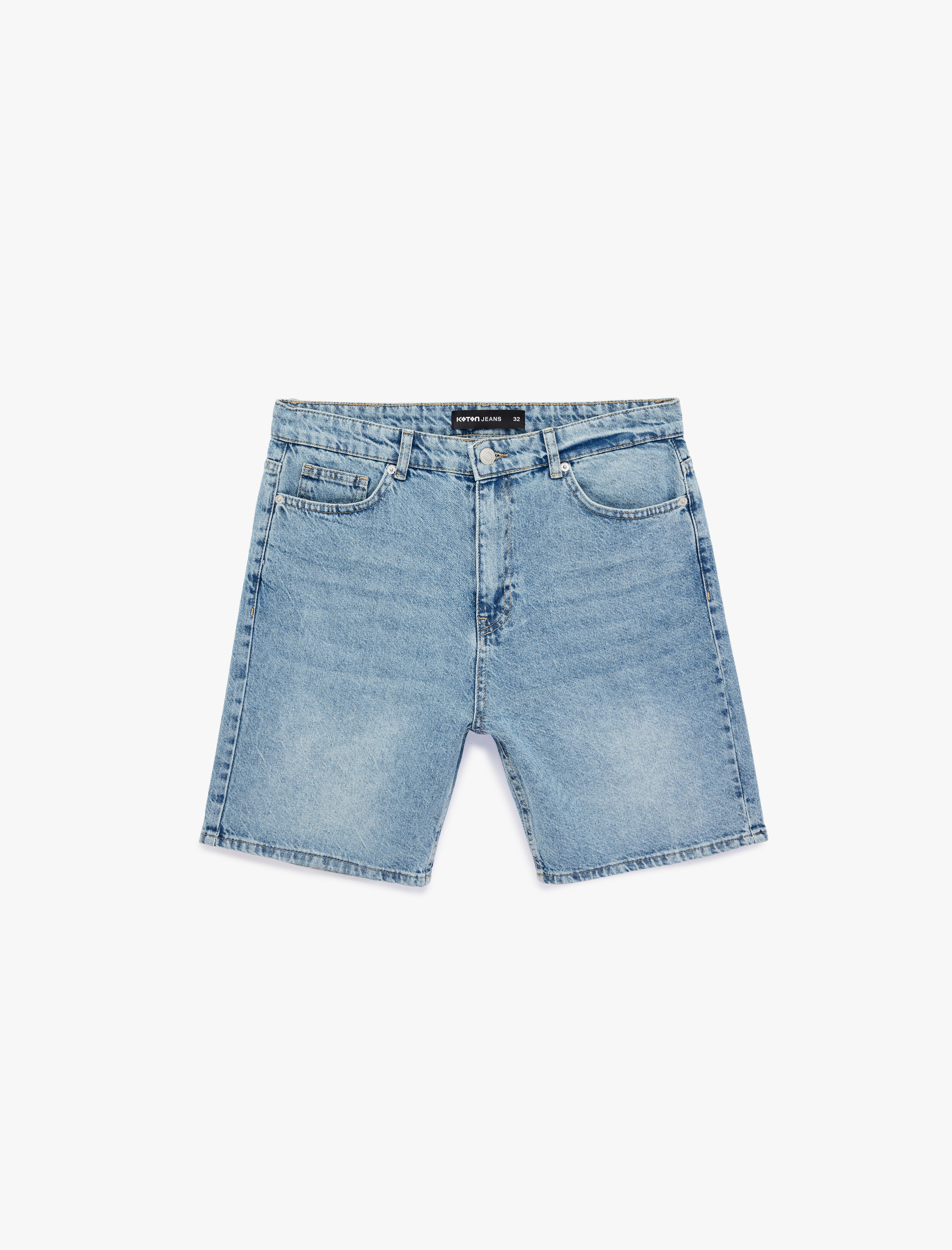   Rahat Kalıp Pamuklu Bermuda Jean Şort