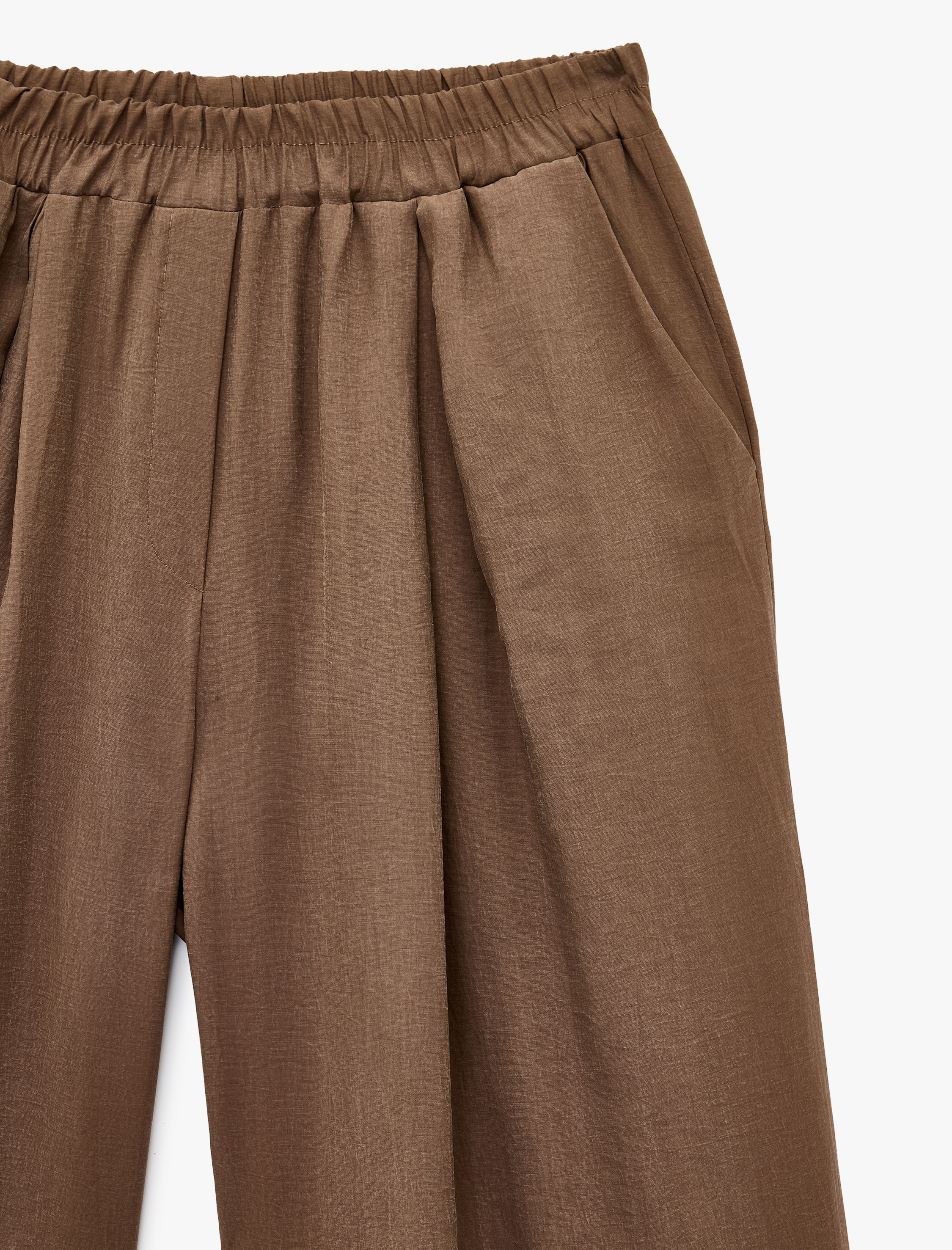   Beli Lastikli Cepli Rahat Kalıp Pileli Geniş Paça Pantolon