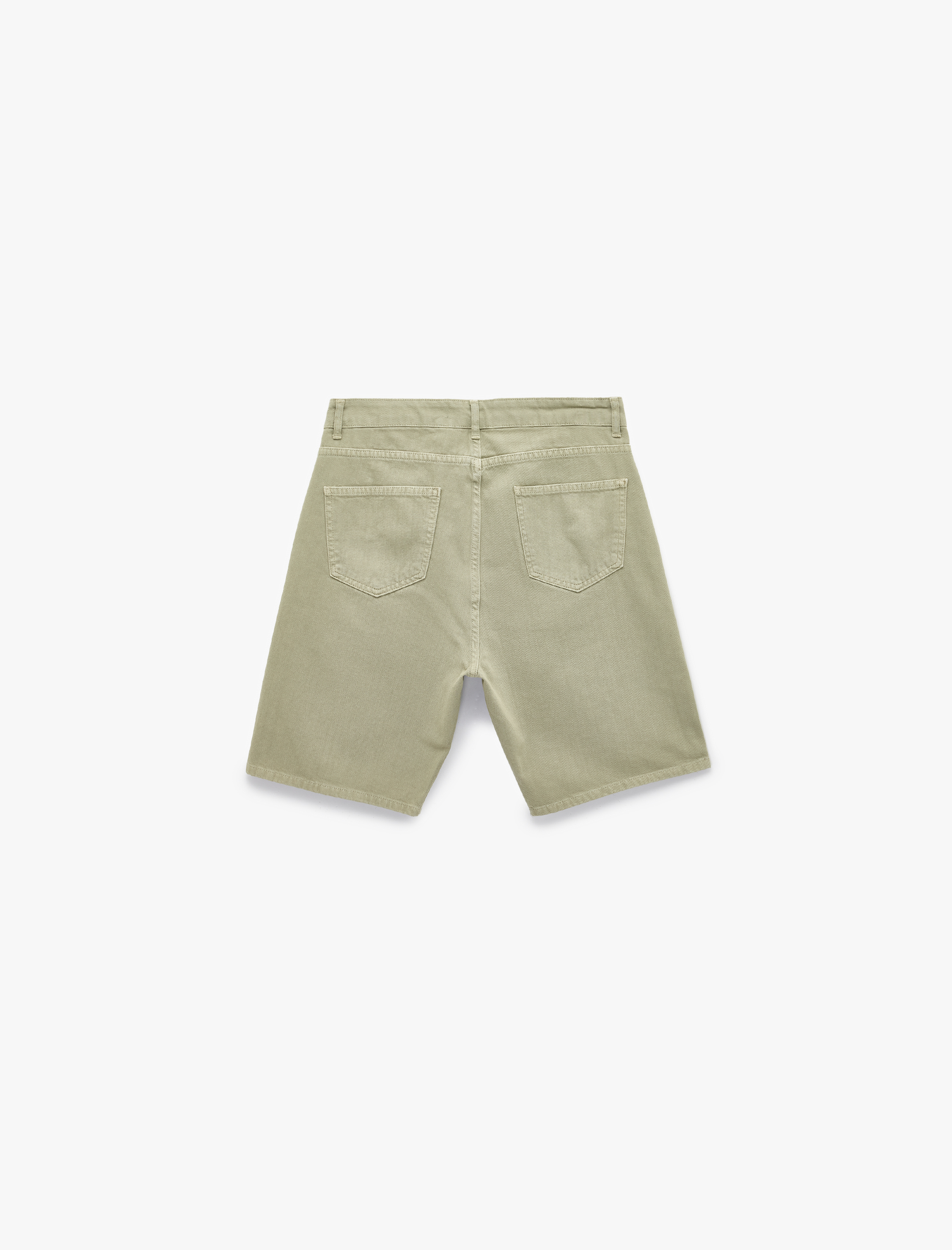   Pamuklu Cepli Rahat Kalıp Normal Bel Jean Şort