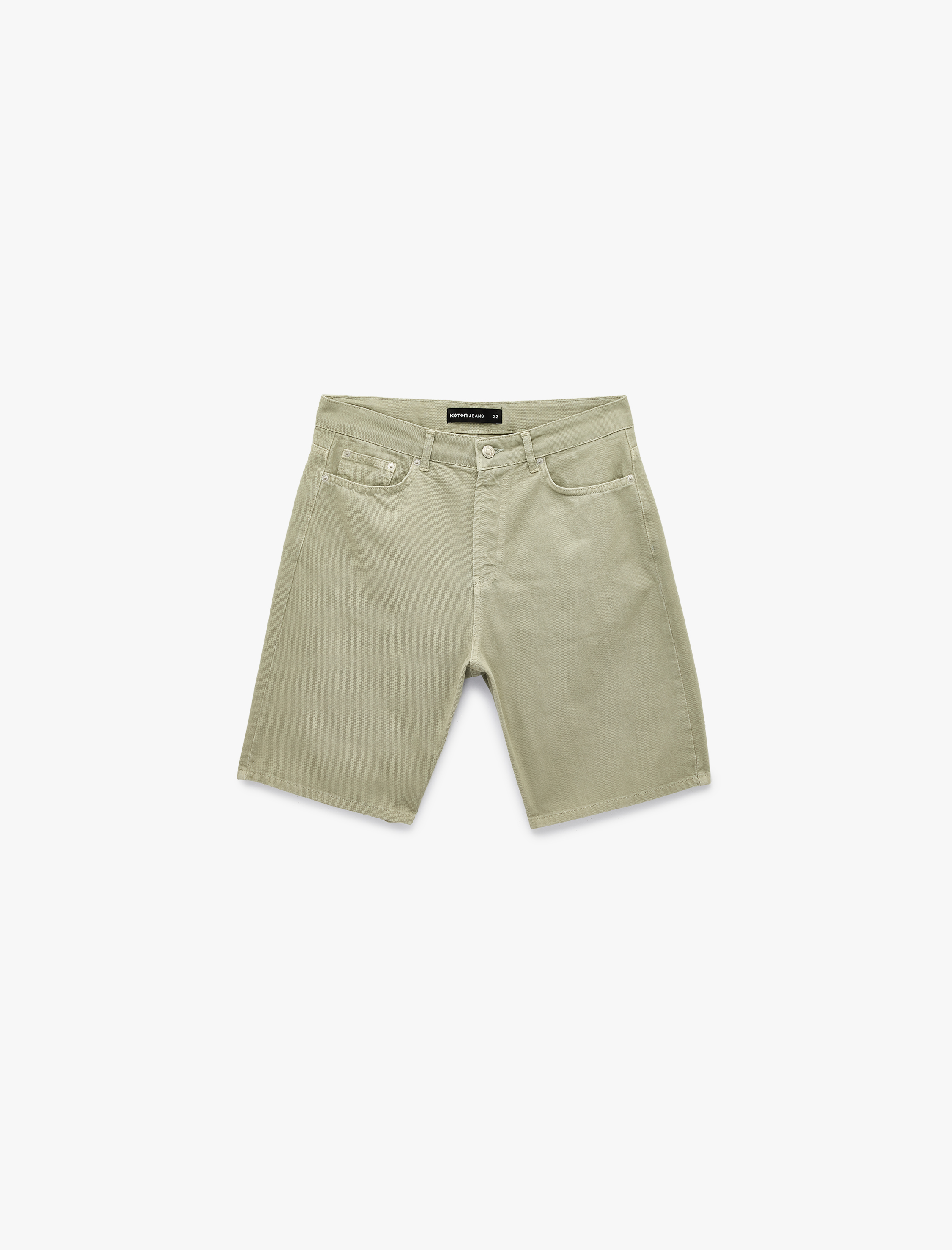   Pamuklu Cepli Rahat Kalıp Normal Bel Jean Şort