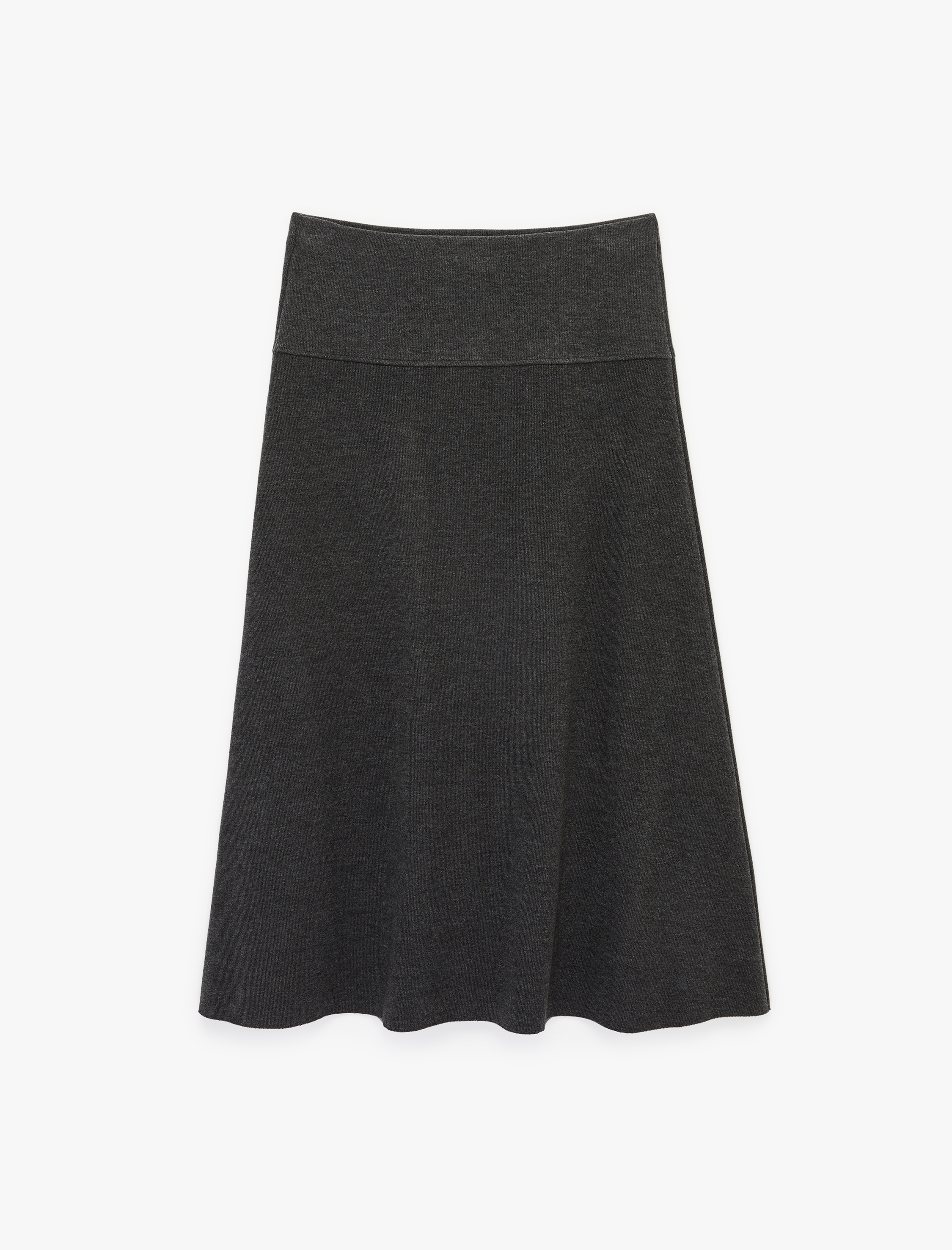   Yumuşak Dokulu Dikiş Detaylı Midi Boy Etek