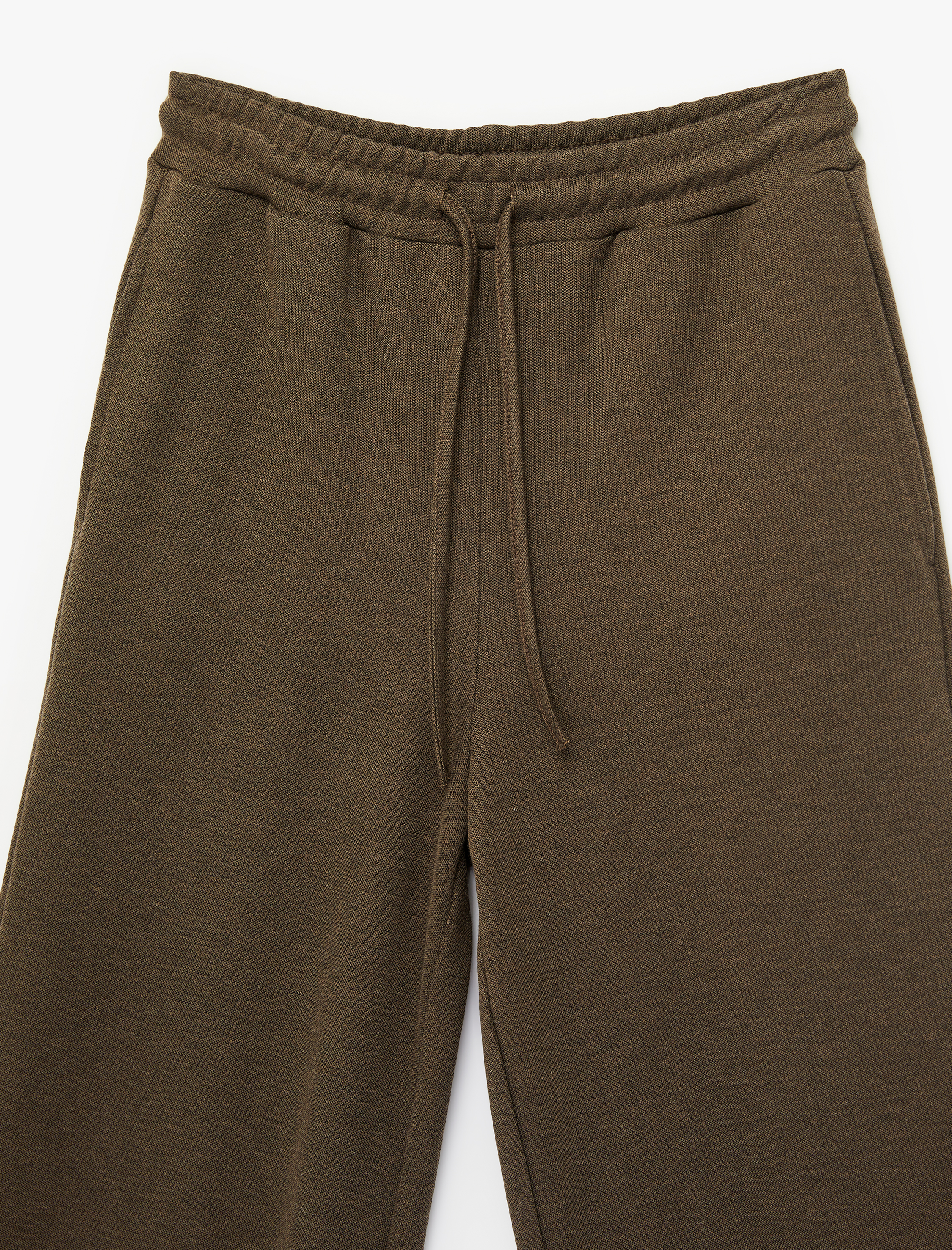   Beli Lastikli Bağcıklı Cepli Düz Paça Eşofman Pantolon