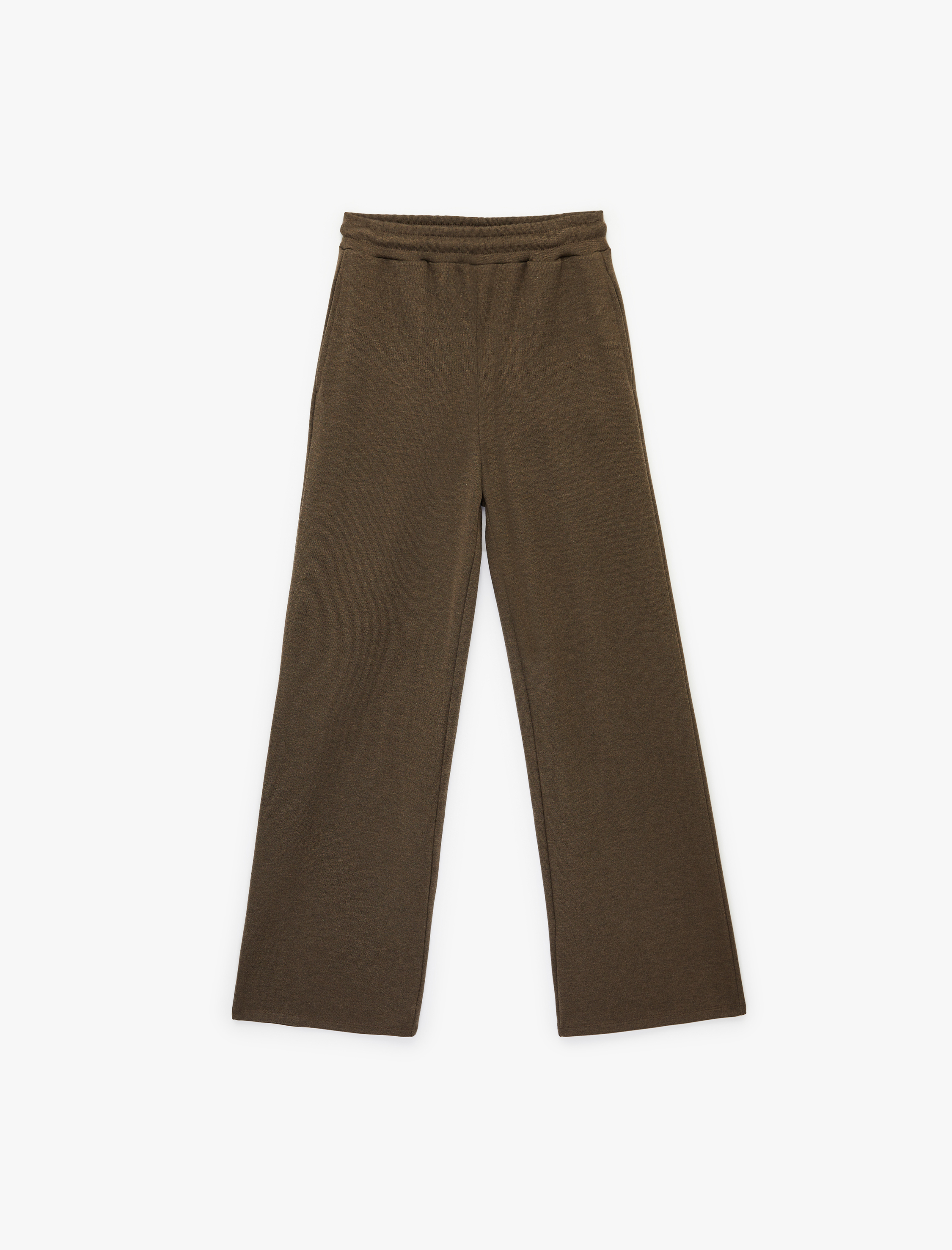   Beli Lastikli Bağcıklı Cepli Düz Paça Eşofman Pantolon