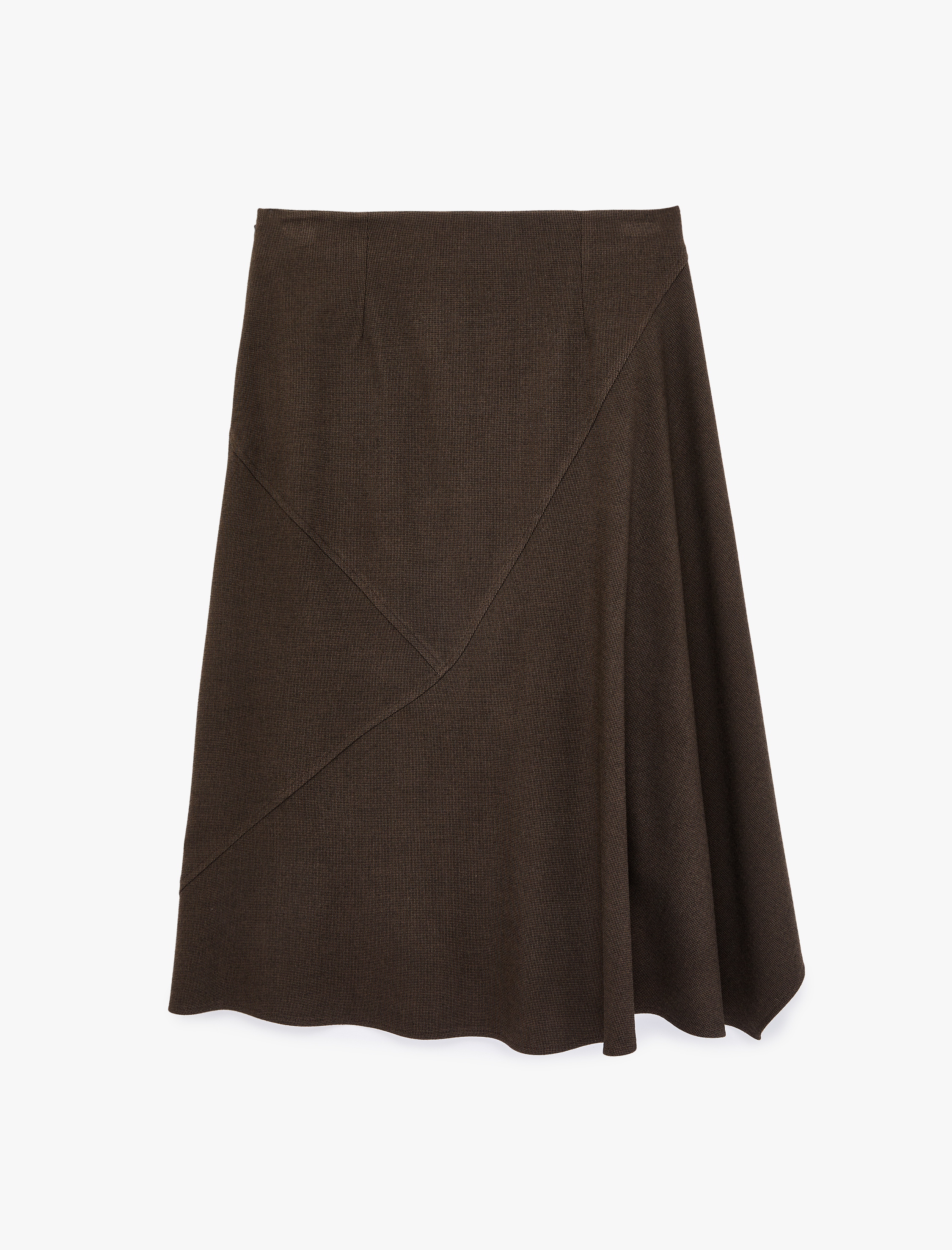   Rahat Kalıp Asimetrik Kesim Midi Etek