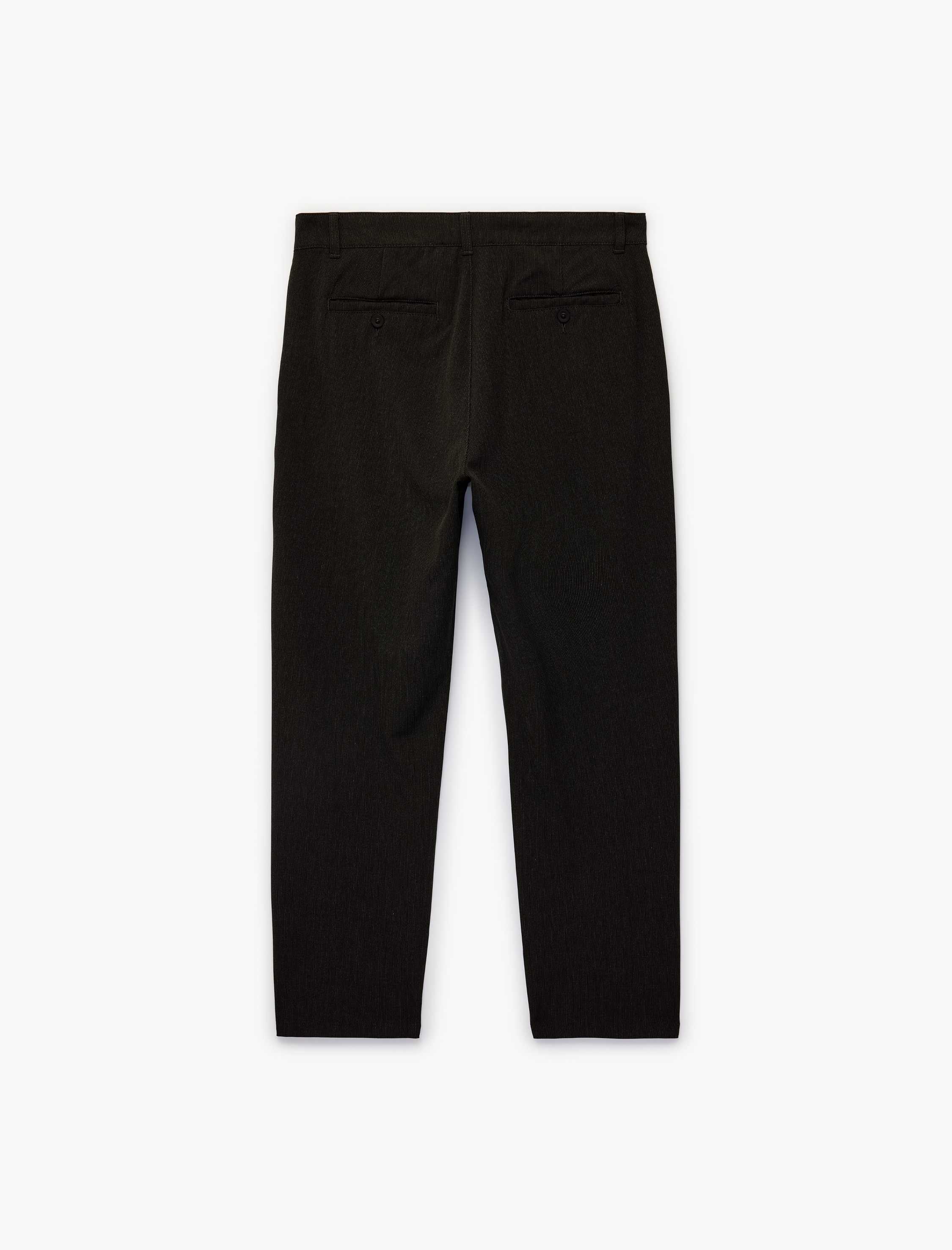   Regular Fit Düğmeli Cepli Viskon Karışımlı Kumaş Pantolon