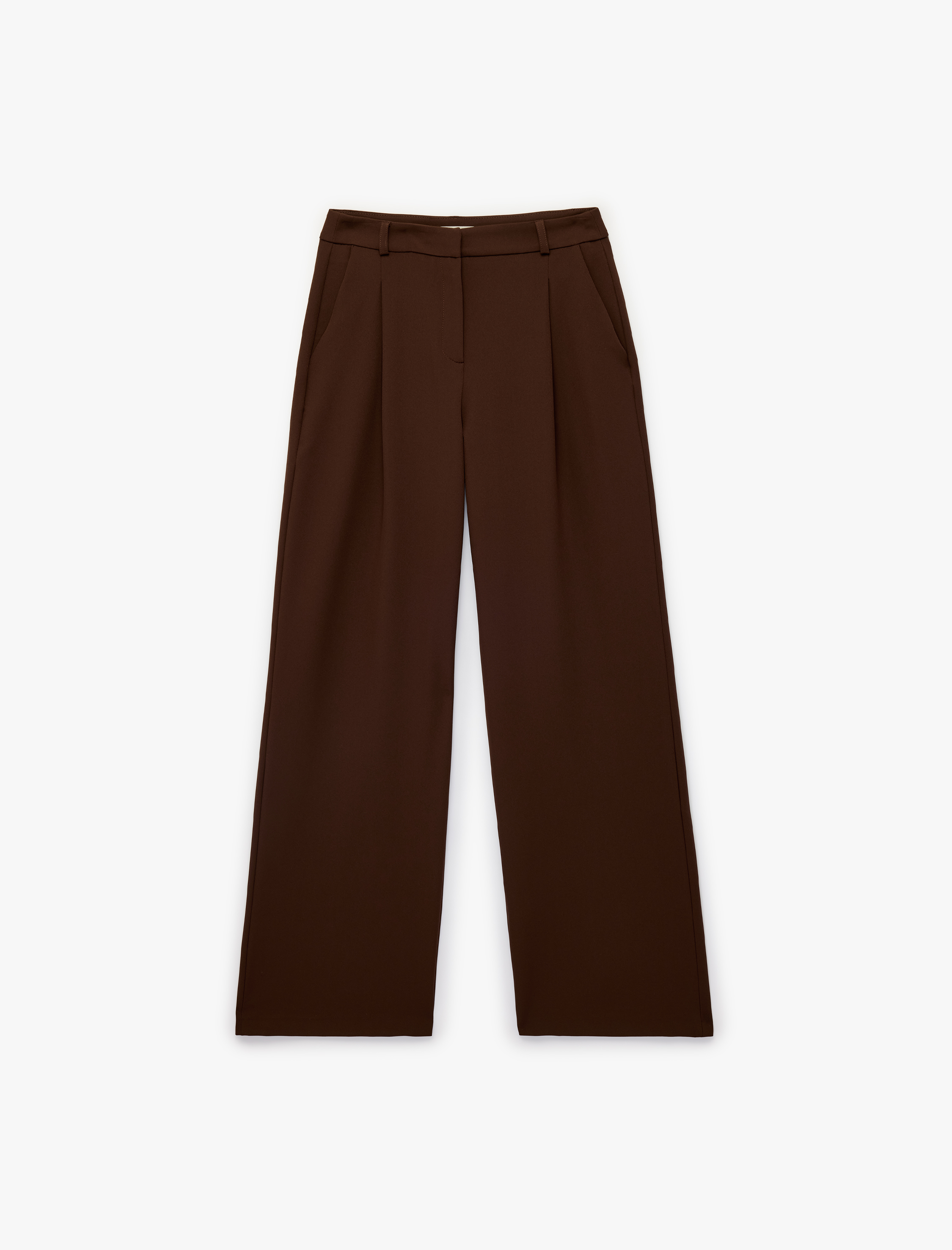   Cep Detaylı Yüksek Bel Pileli Palazzo Pantolon