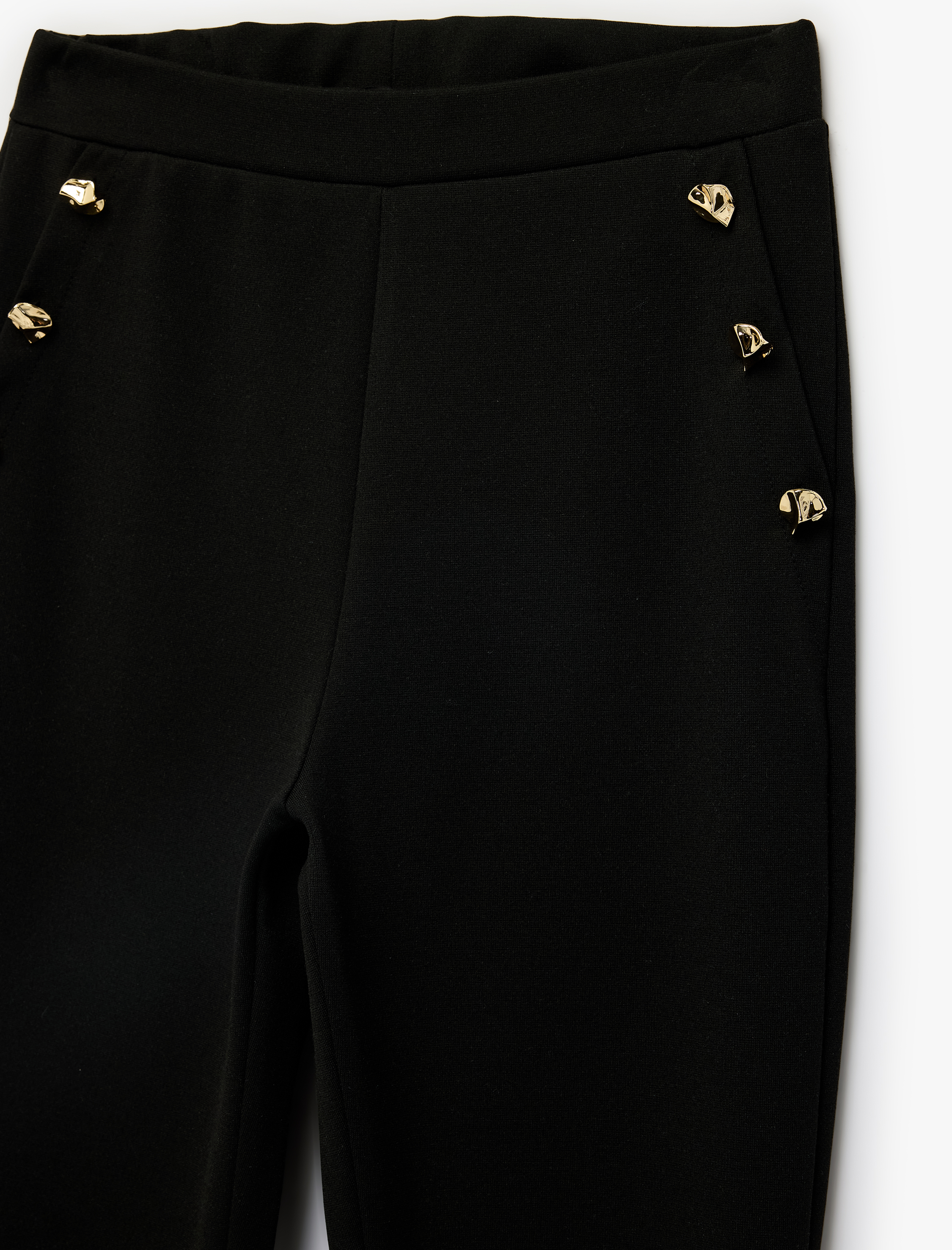   Aksesuar Düğme Detaylı Tayt Pantolon