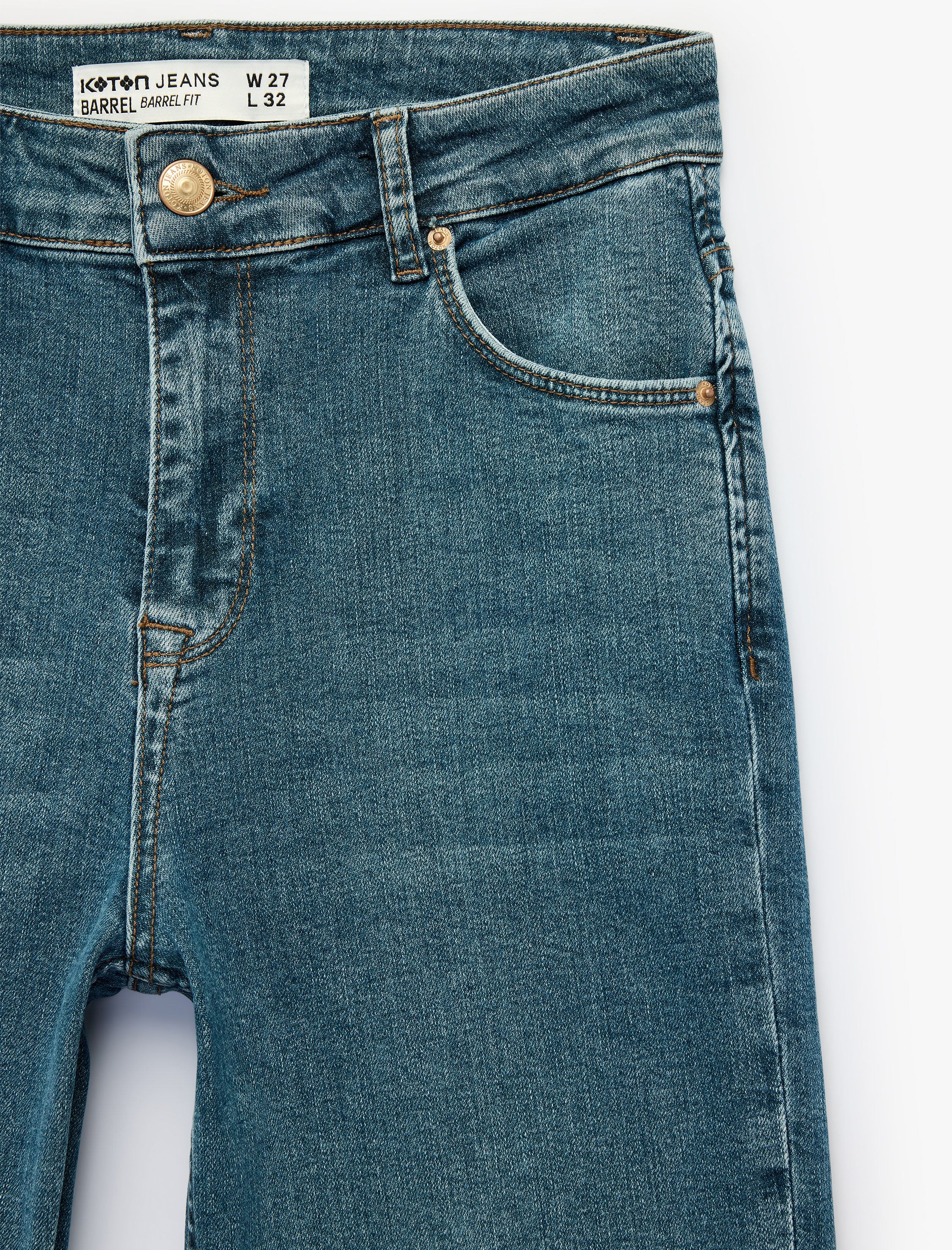   Pamuklu Dar Kalıp Düğmeli İspanyol Paça Denim Pantolon - Flare Jeans