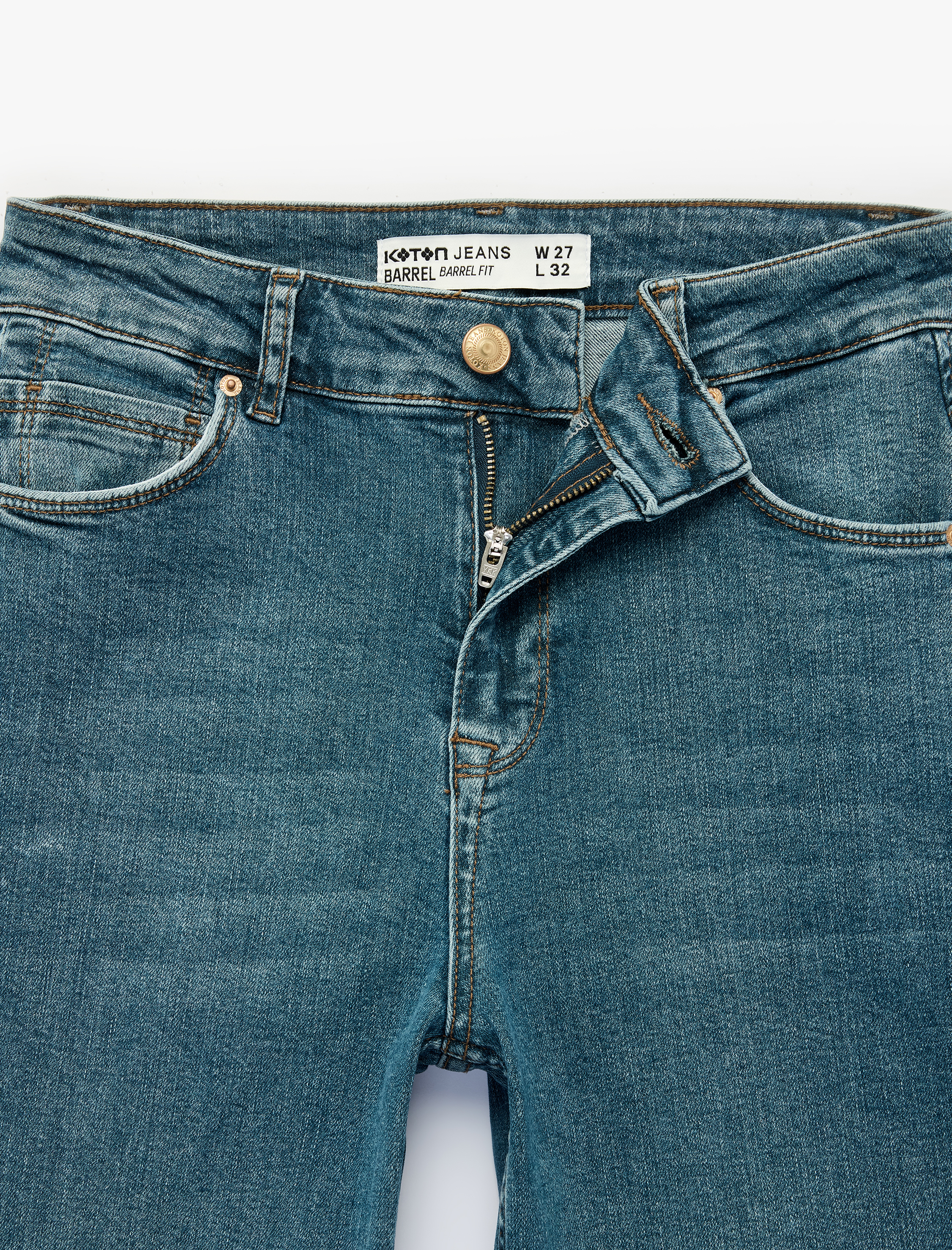   Pamuklu Dar Kalıp Düğmeli İspanyol Paça Denim Pantolon - Flare Jeans